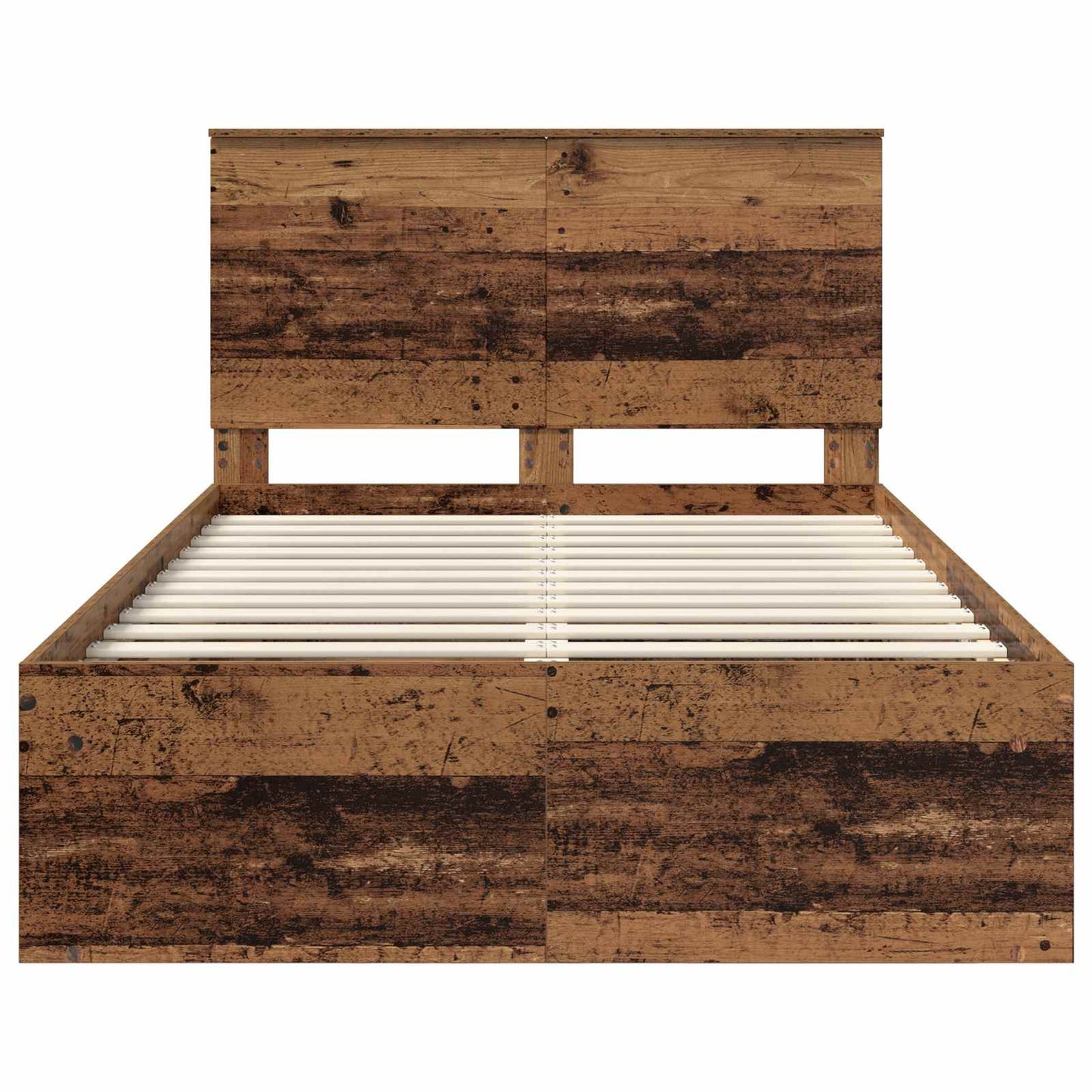 Sengestamme med hodegjerde Gammelt tre 135 x 190 cm Massiv furu