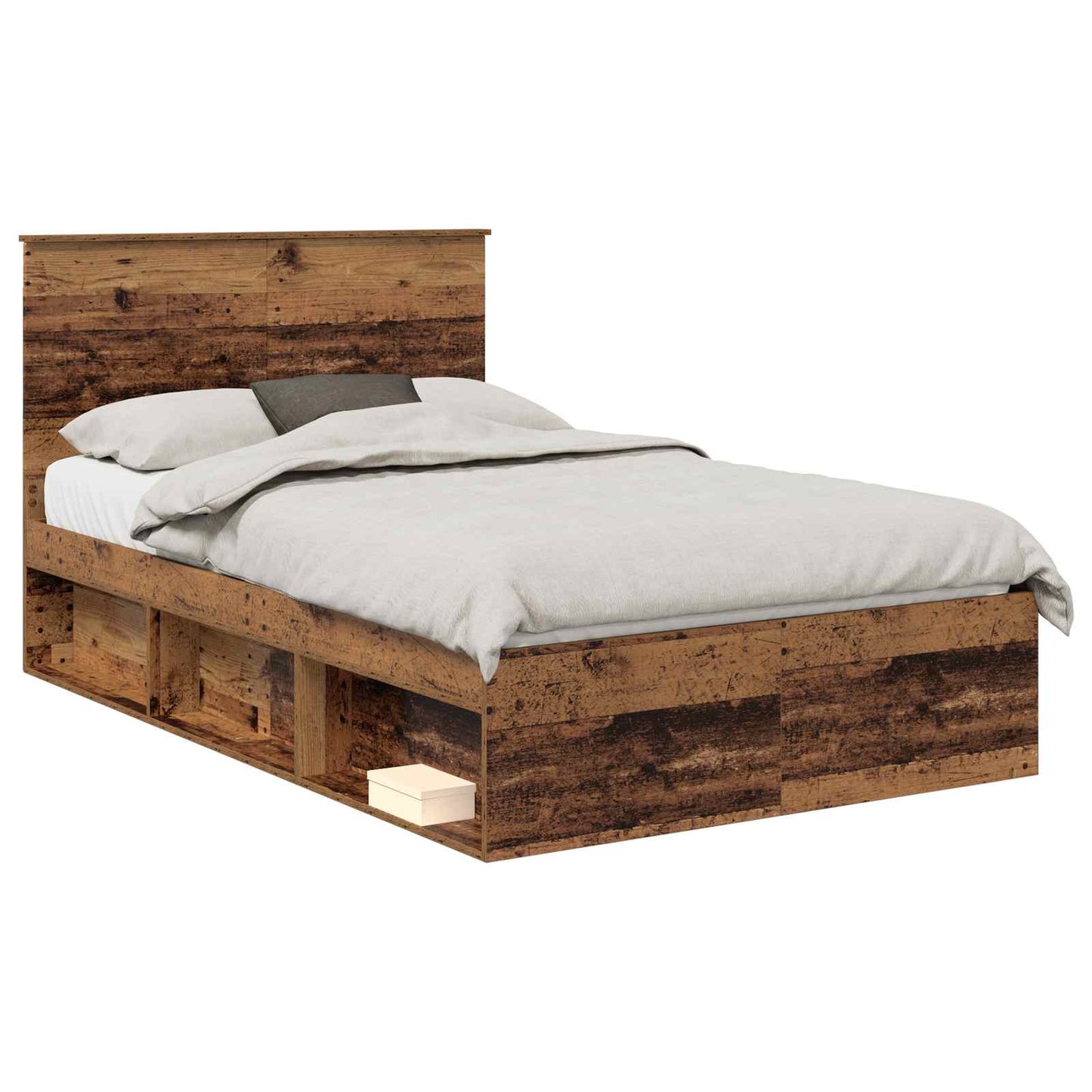 Sengestamme med hodegjerde Gammelt tre 120 x 190 cm Massiv furu