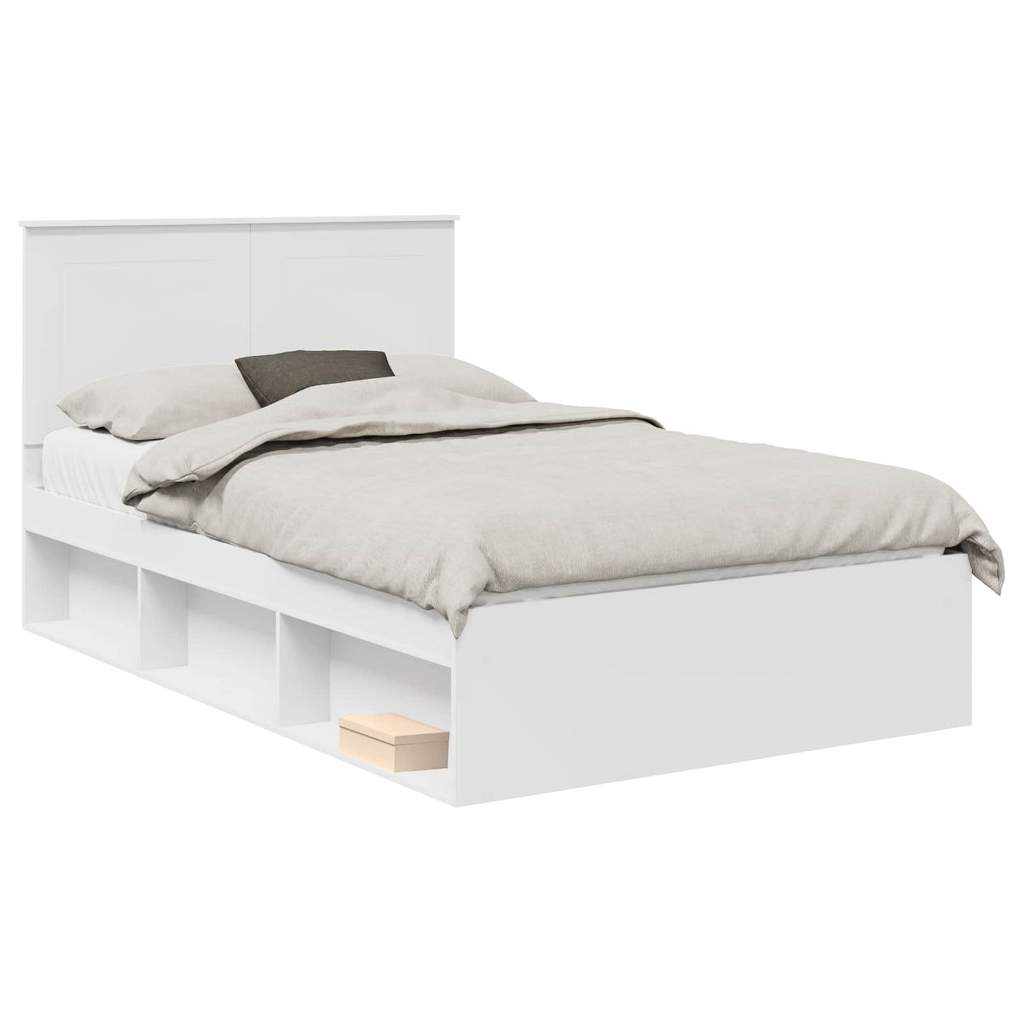 Sengestamme med hodegjerde Hvit 120 x 200 cm Massiv furu