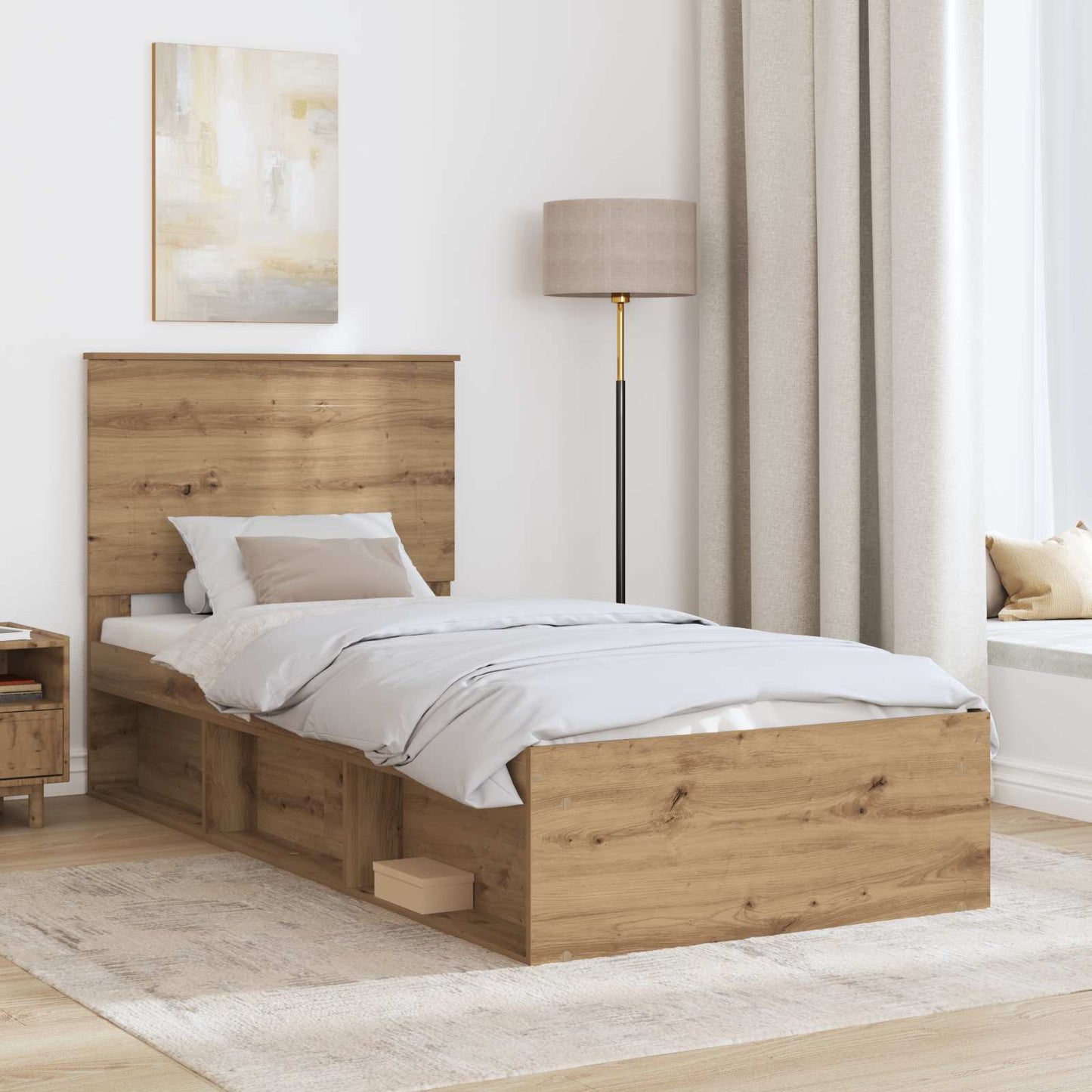 Sengestamme Kunstnerisk Eik 100 x 200 cm Massiv furu