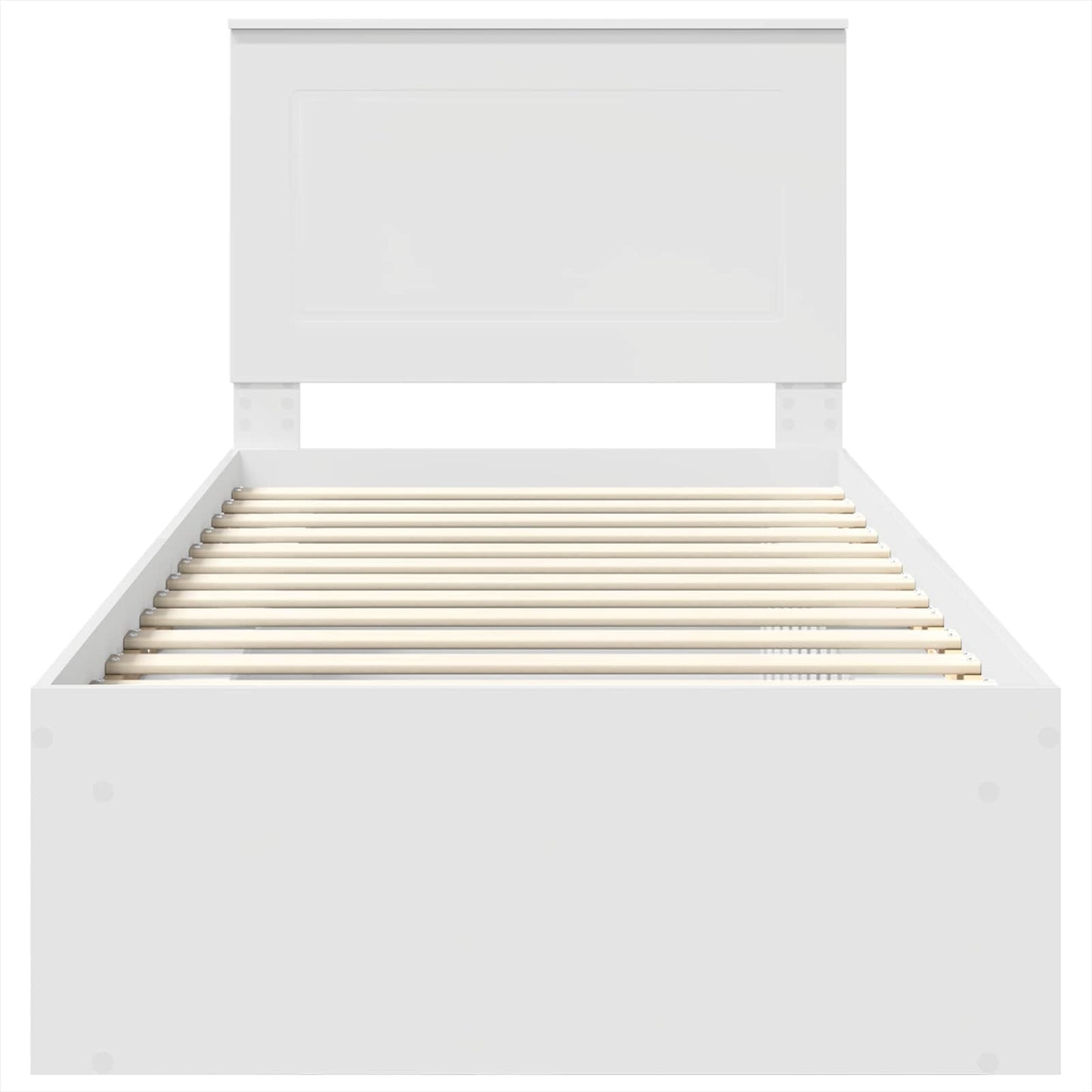 Sengestamme med hodegjerde Hvit 75 x 190 cm Massiv furu
