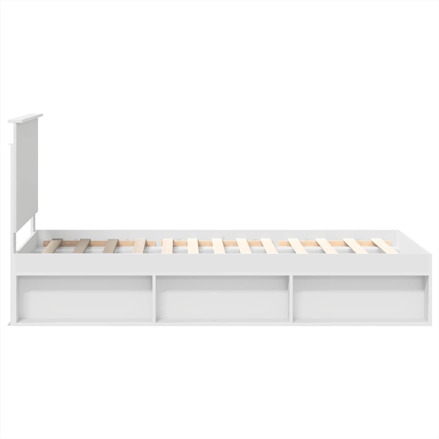 Sengestamme med hodegjerde Hvit 75 x 190 cm Massiv furu
