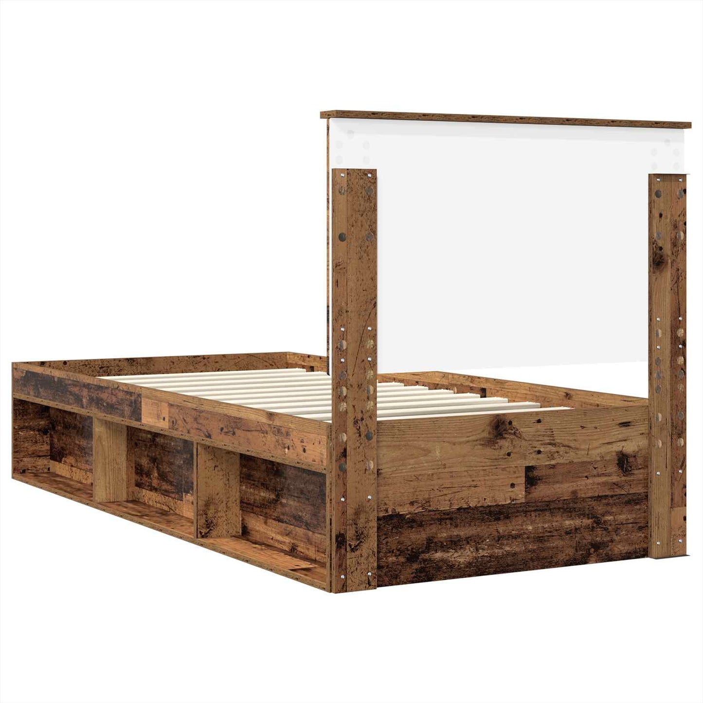 Sengestamme med hodegjerde Gammelt tre 75 x 190 cm Massiv furu