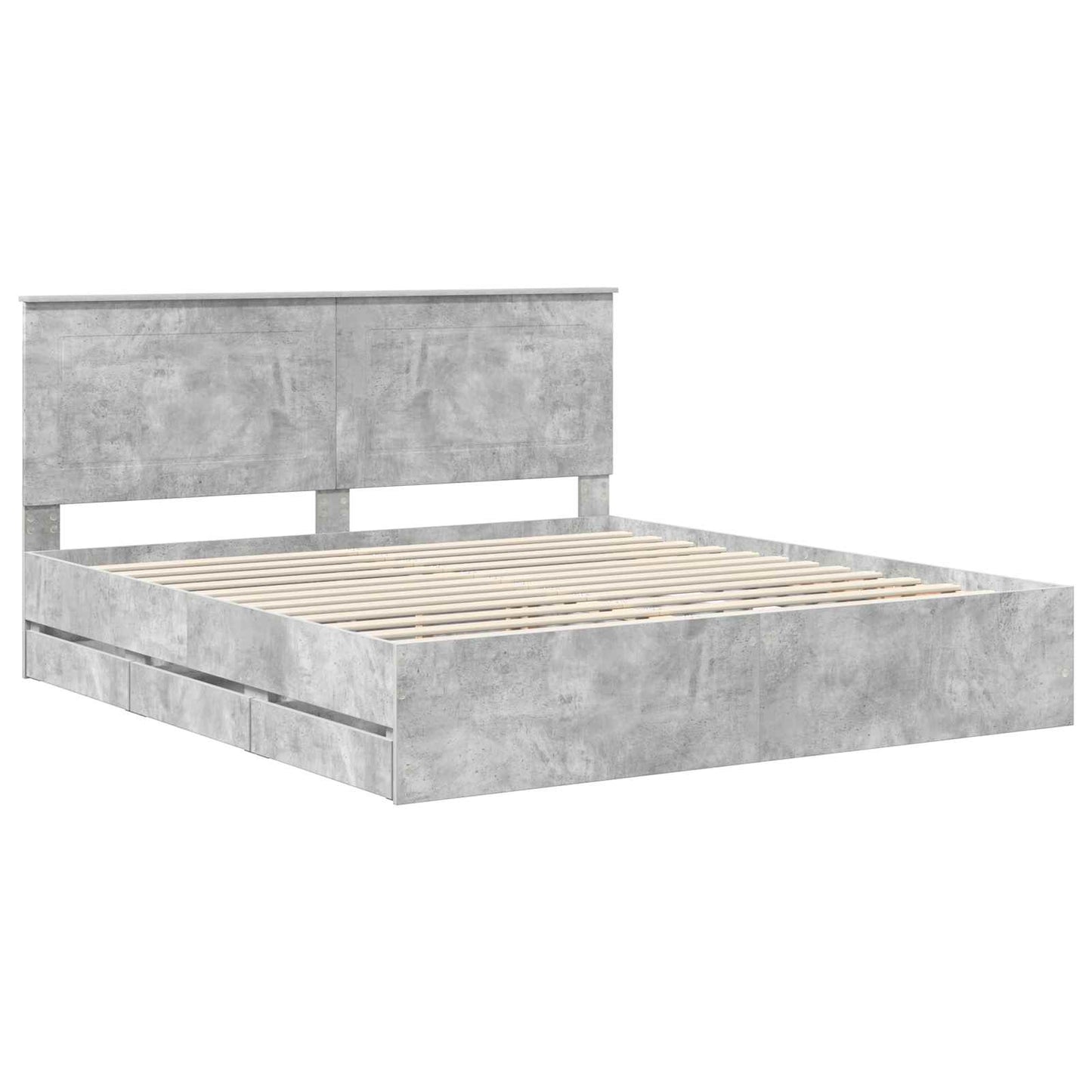 Sengestamme med skuff Betonggrå 200 x 200 cm Ingeniørtre