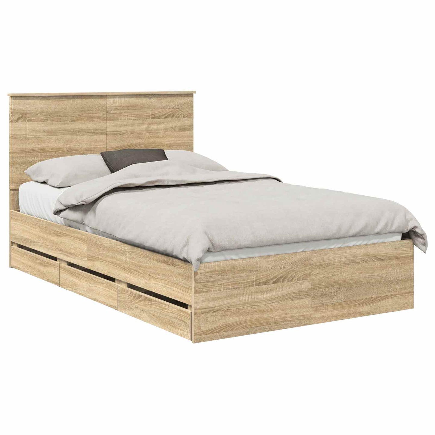 Sengestamme med skuff Sonoma eik 120 x 200 cm Ingeniørtre