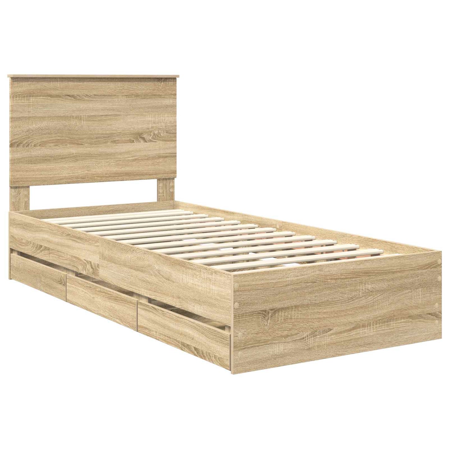 Sengestamme med skuff Sonoma eik 75 x 190 cm Ingeniørtre
