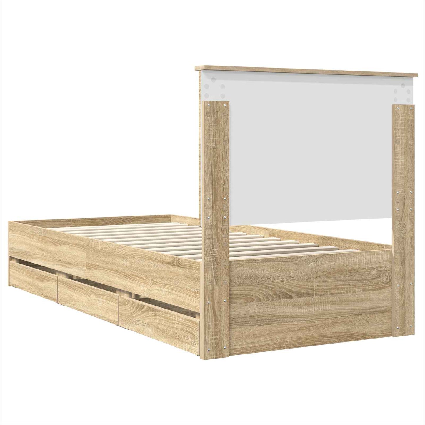 Sengestamme med skuff Sonoma eik 75 x 190 cm Ingeniørtre
