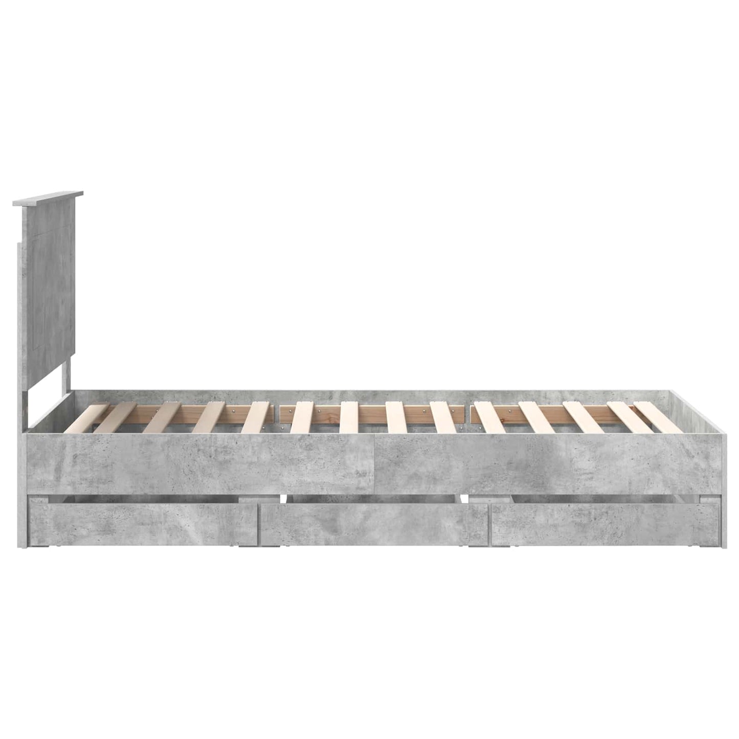 Sengestamme med skuff Betonggrå 75 x 190 cm Ingeniørtre