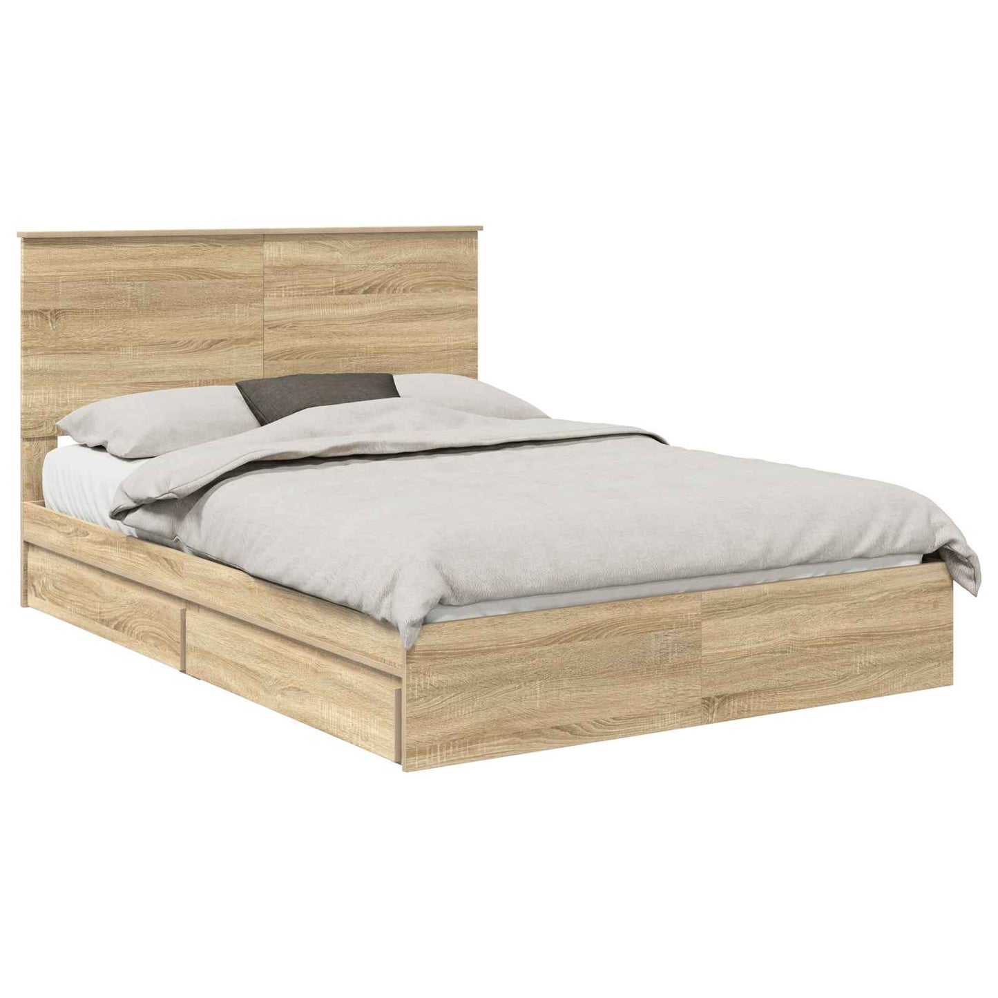 Seng med Oppbevaring Sonoma eik 140 x 200 cm Konstruert tre