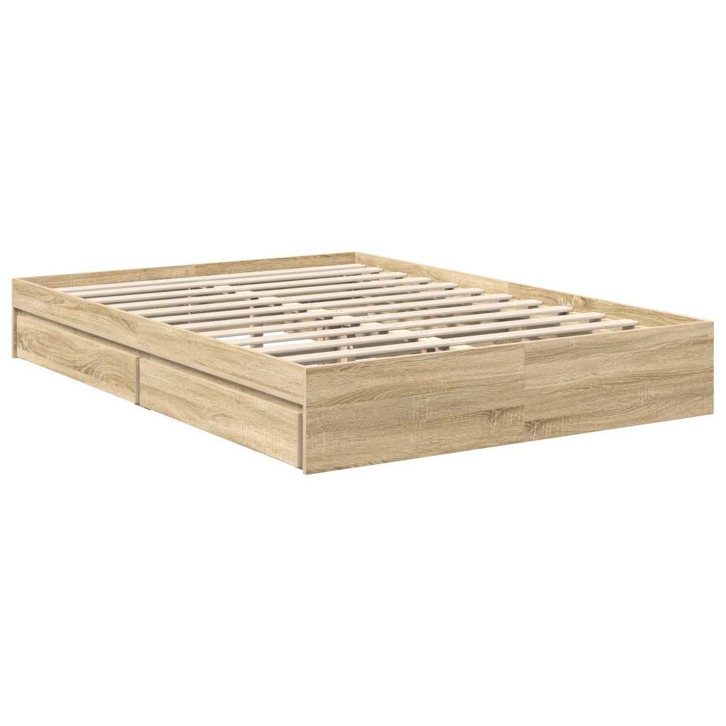 Seng med Oppbevaring Sonoma eik 140 x 200 cm Konstruert tre