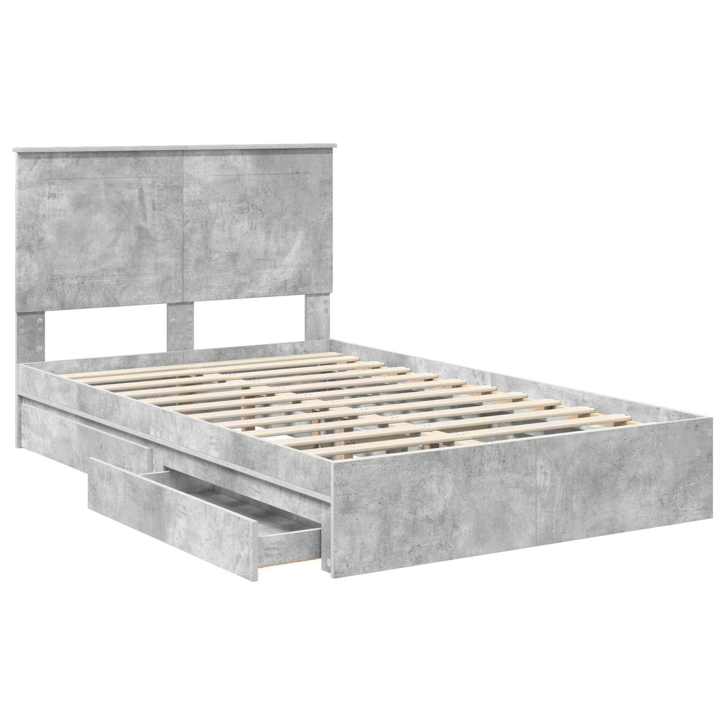 Seng med Oppbevaring Betonggrå 135 x 190 cm Konstruert tre
