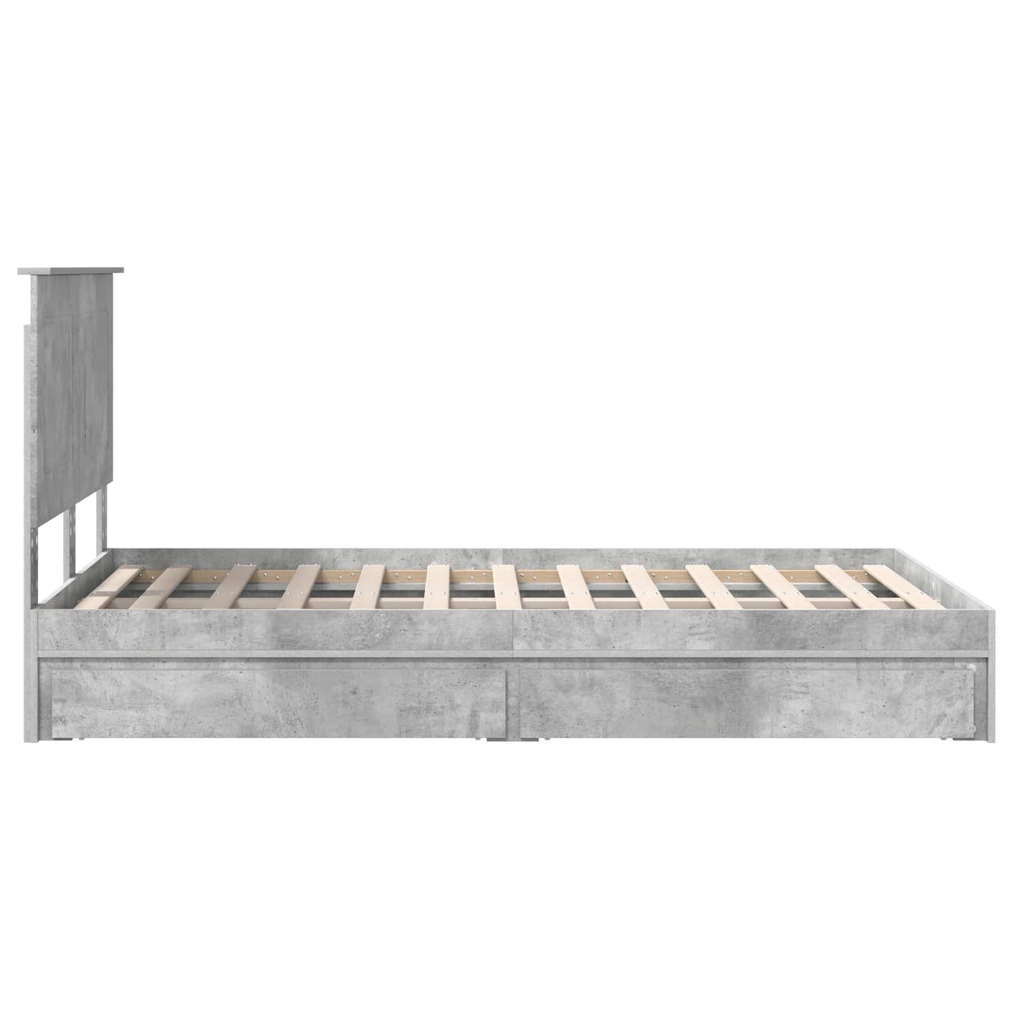Seng med Oppbevaring Betonggrå 135 x 190 cm Konstruert tre