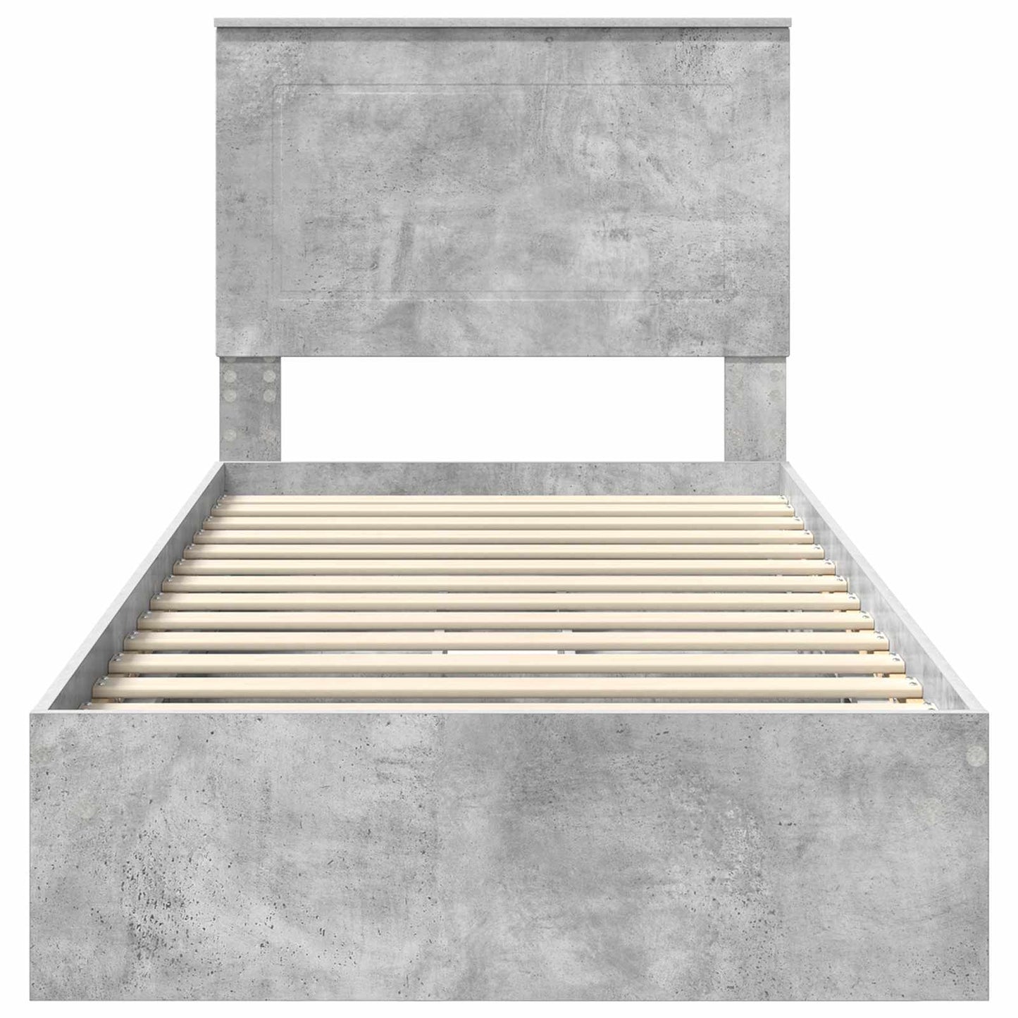 Seng med Oppbevaring Betonggrå 90 x 190 cm Konstruert tre