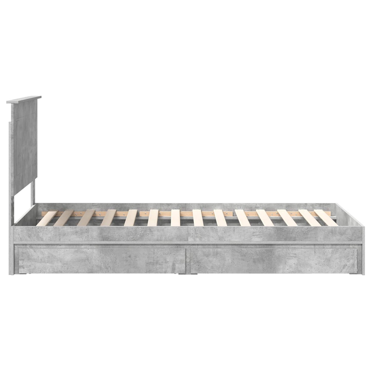 Seng med Oppbevaring Betonggrå 90 x 190 cm Konstruert tre