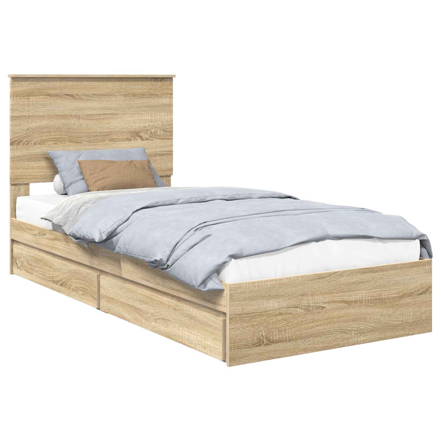 Seng med Oppbevaring Sonoma eik 90 x 200 cm Konstruert tre