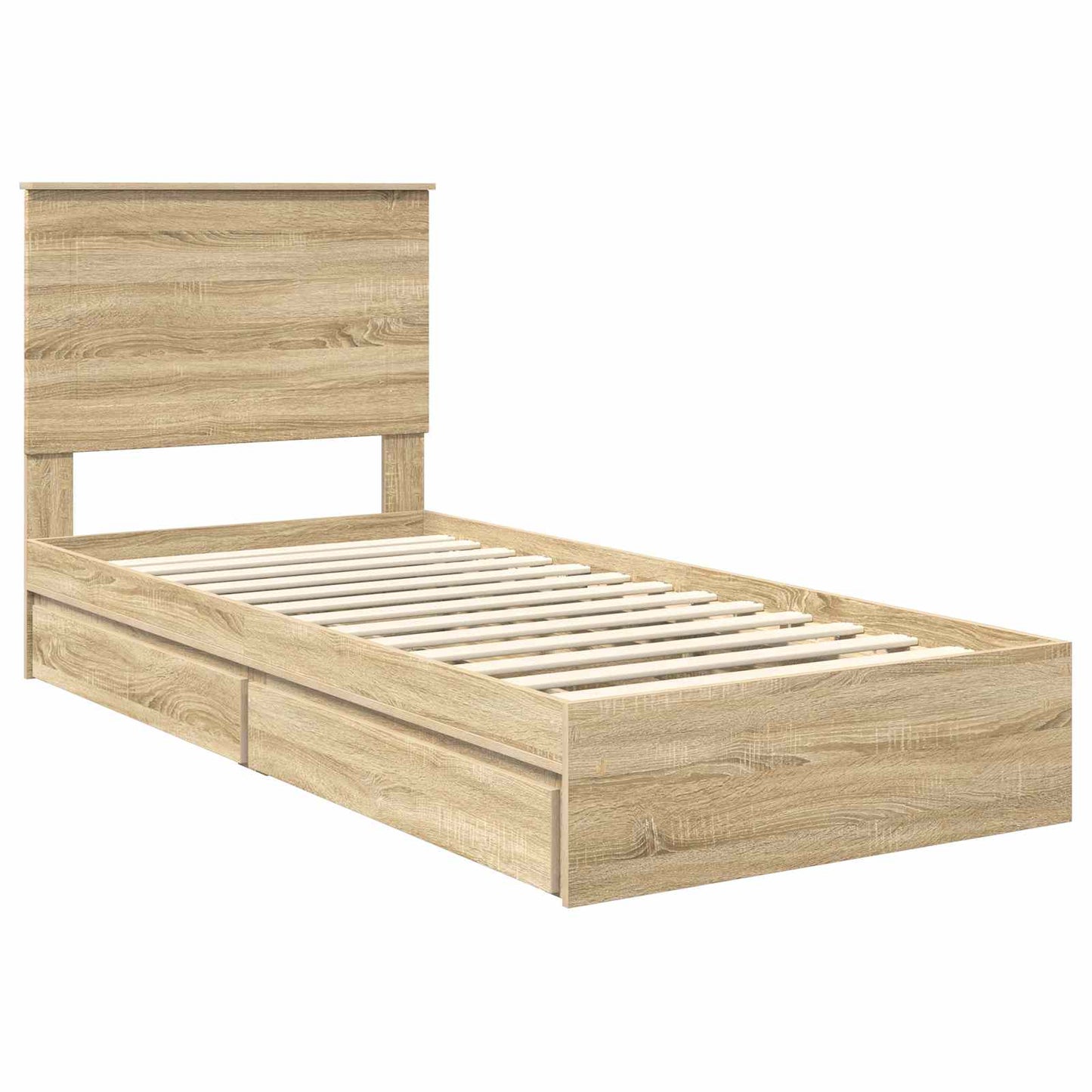 Seng med Oppbevaring Sonoma eik 75 x 190 cm Konstruert tre