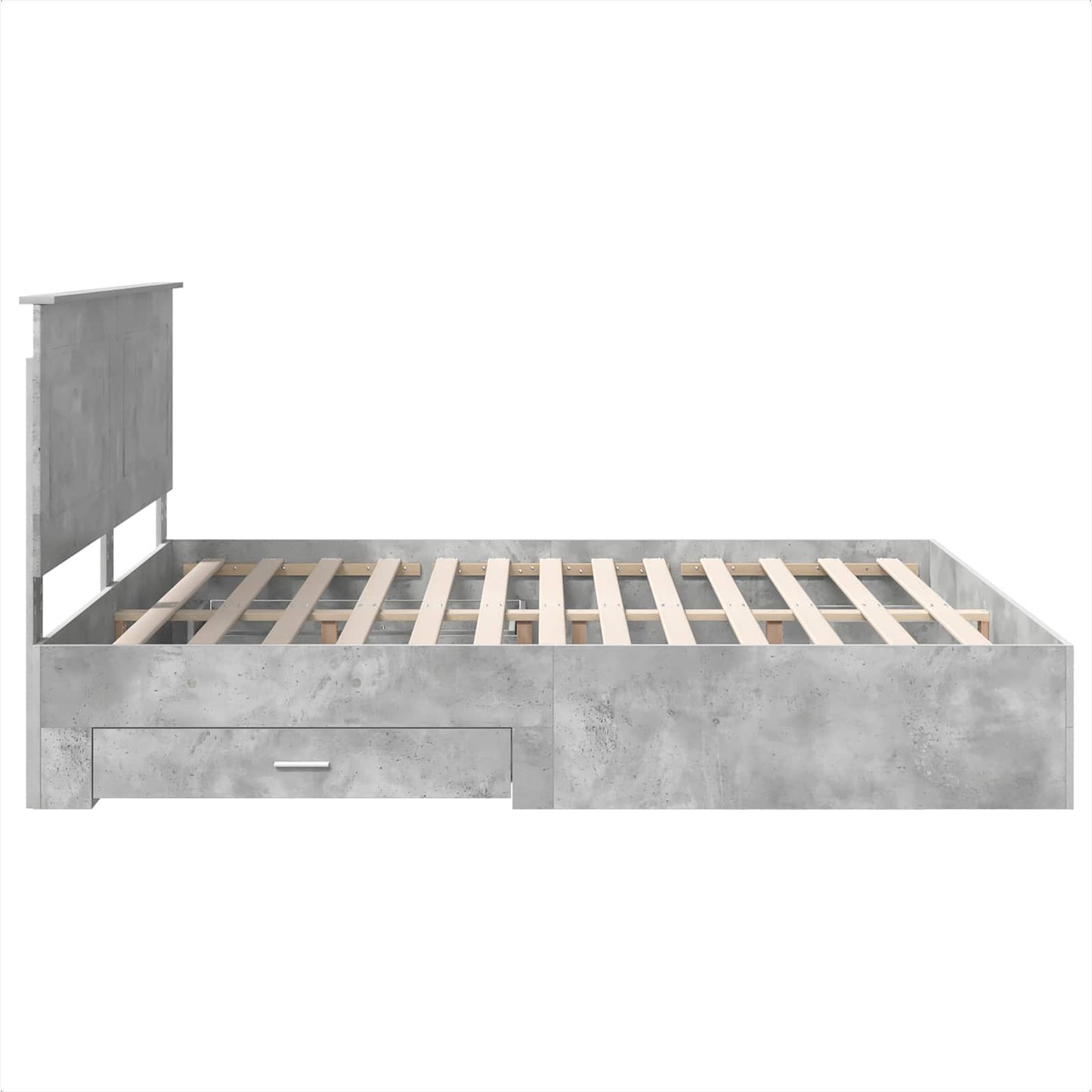 Sengestamme med skuff Betonggrå 200 x 200 cm Konstruert tre