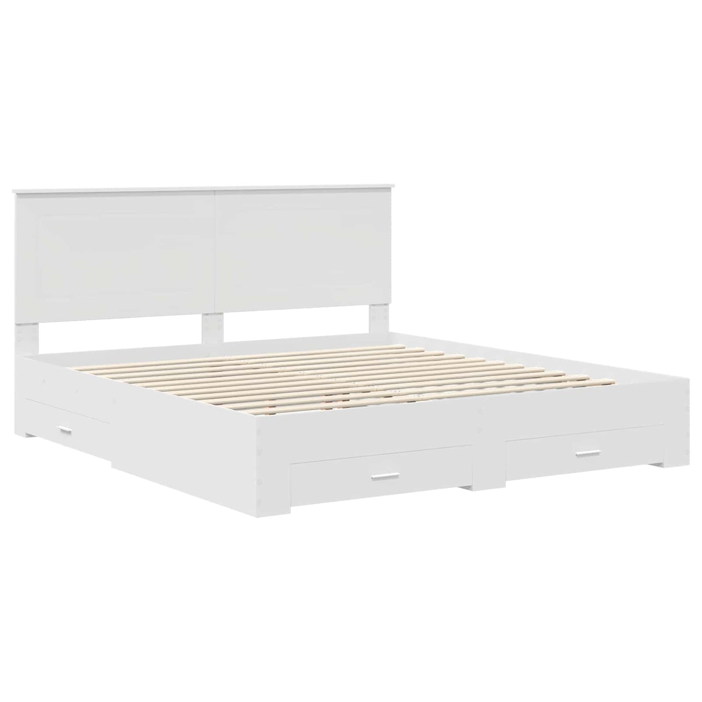 Sengestamme med hodegjerde Hvit 180 x 200 cm Konstruert tre