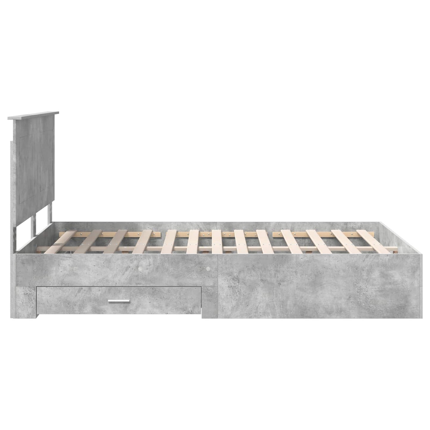 Sengestamme med skuff Betonggrå 160 x 200 cm Konstruert tre