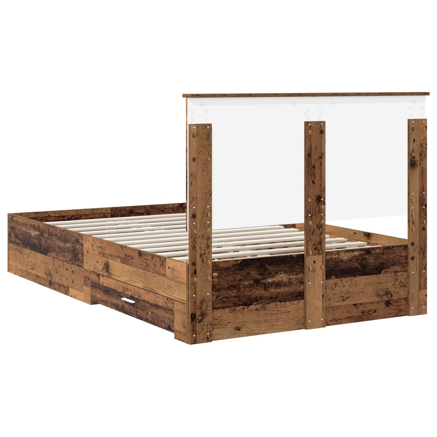 Sengestamme med skuff Gammelt tre 120 x 190 cm Konstruert tre