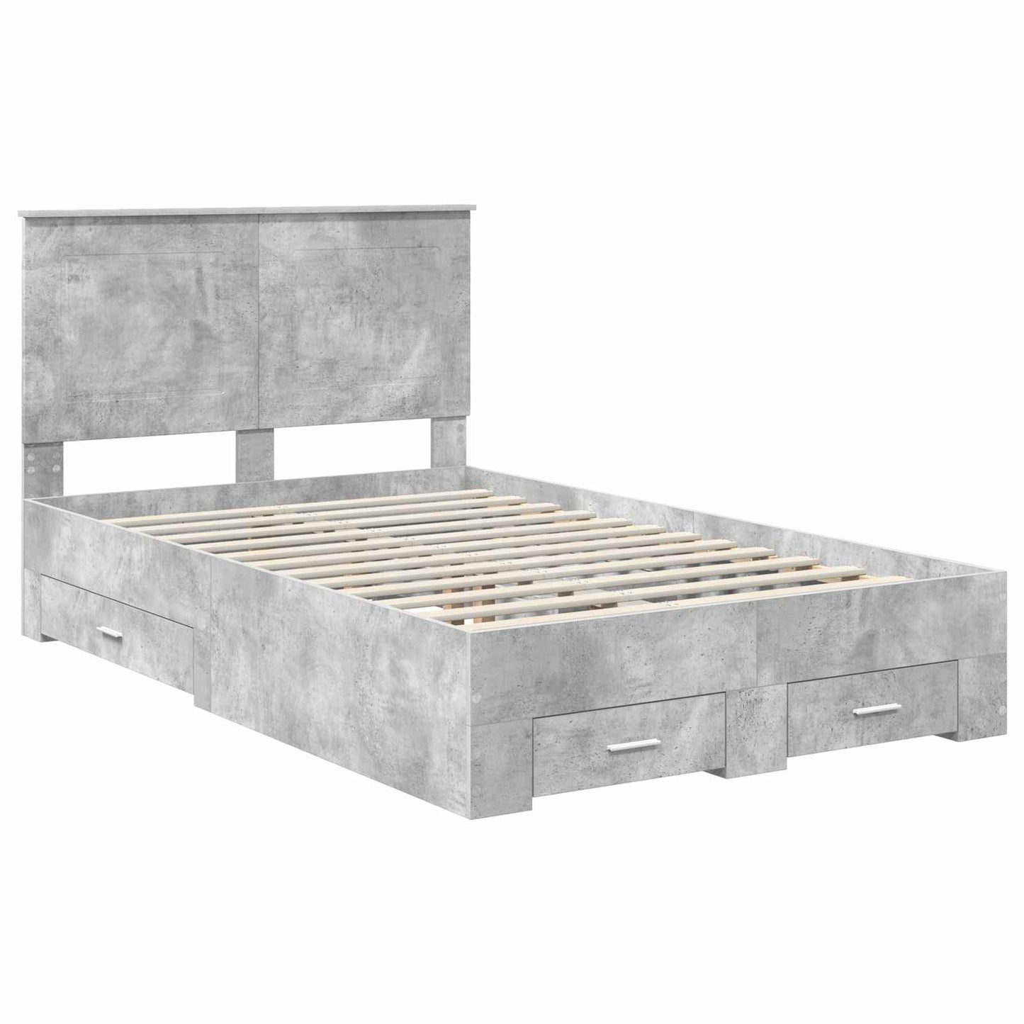 Sengestamme med skuff Betonggrå 120 x 200 cm Konstruert tre