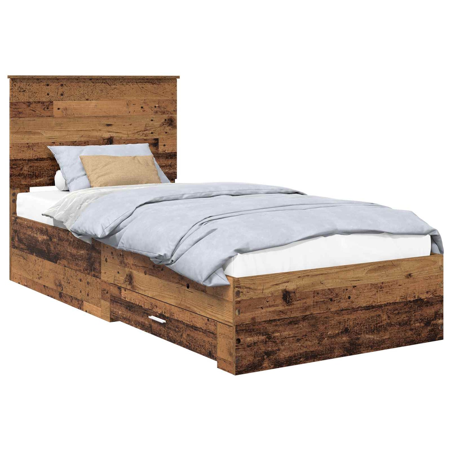 Sengestamme med skuff Gammelt tre 100 x 200 cm Konstruert tre