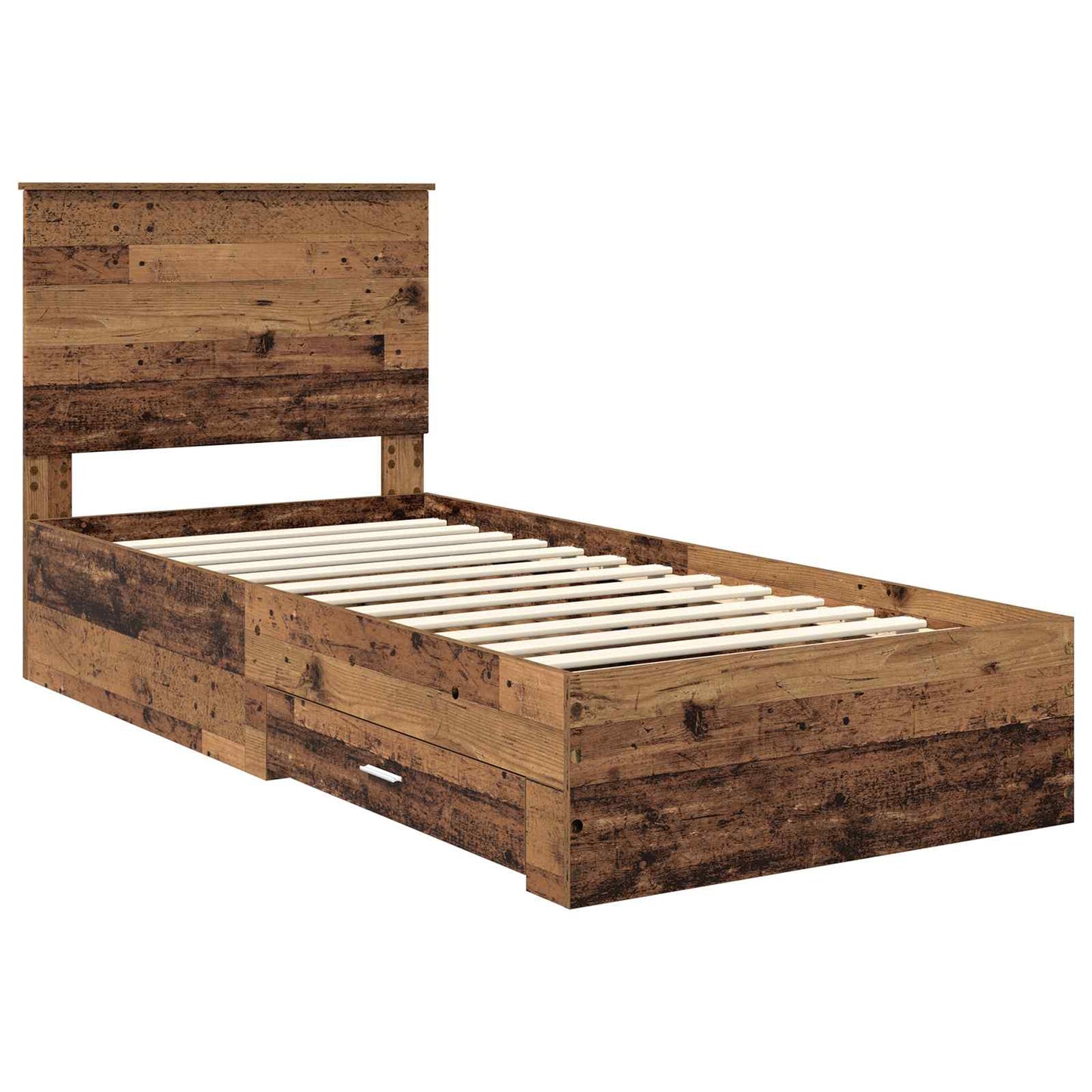 Sengestamme med skuff Gammelt tre 100 x 200 cm Konstruert tre