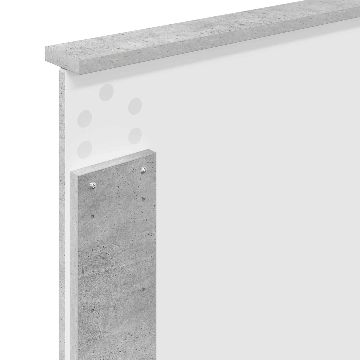 Sengestamme Betonggrå og Sølv 75 x 190 cm Konstruert tre
