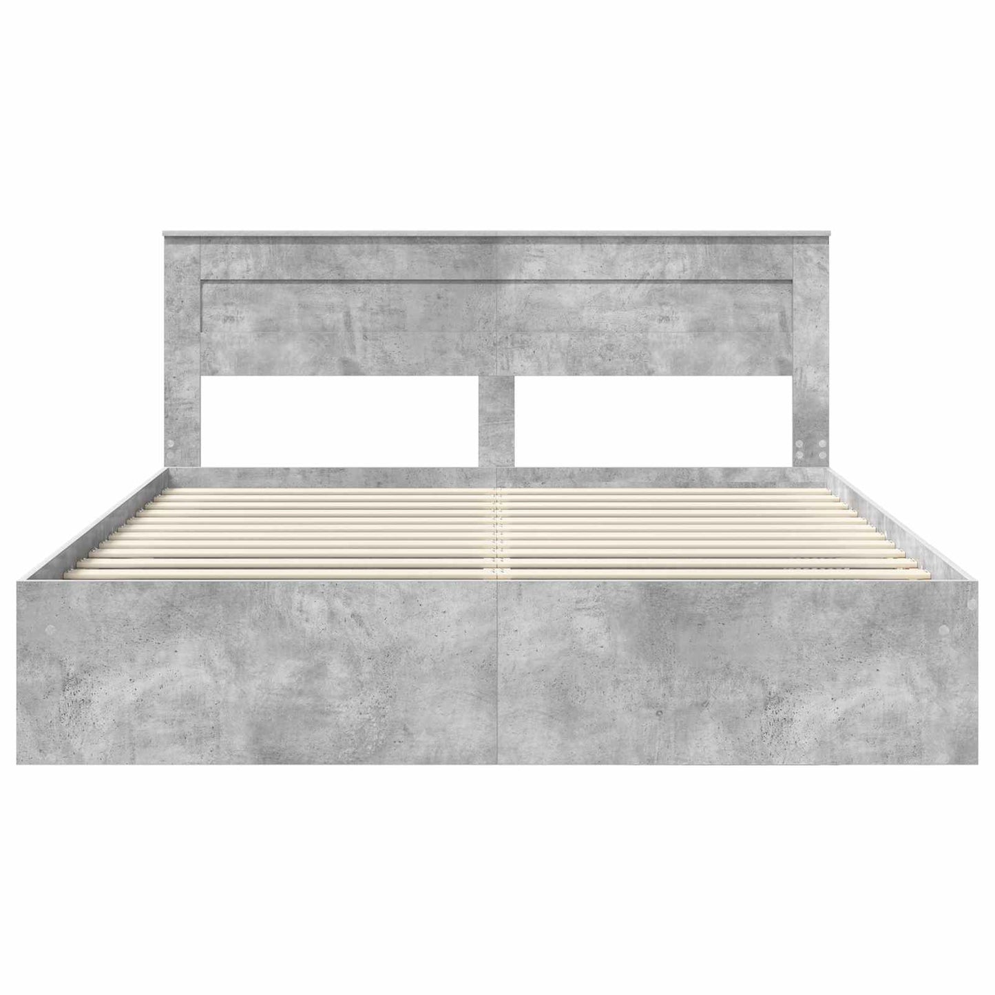 Sengestamme med hodegjerde Betong 180 x 200 cm Massiv furu