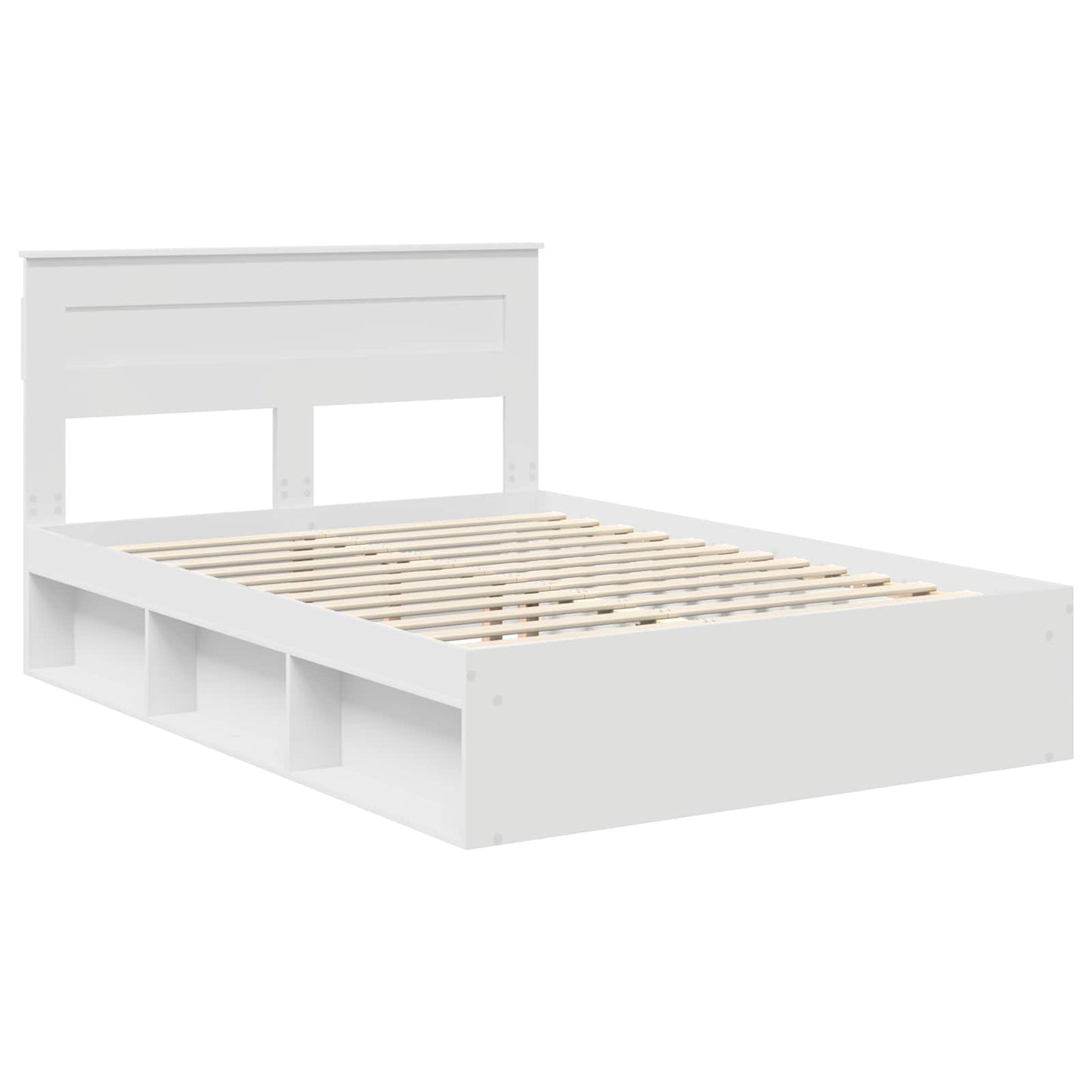 Sengestamme med hodegjerde Hvit 160 x 200 cm Massiv furu