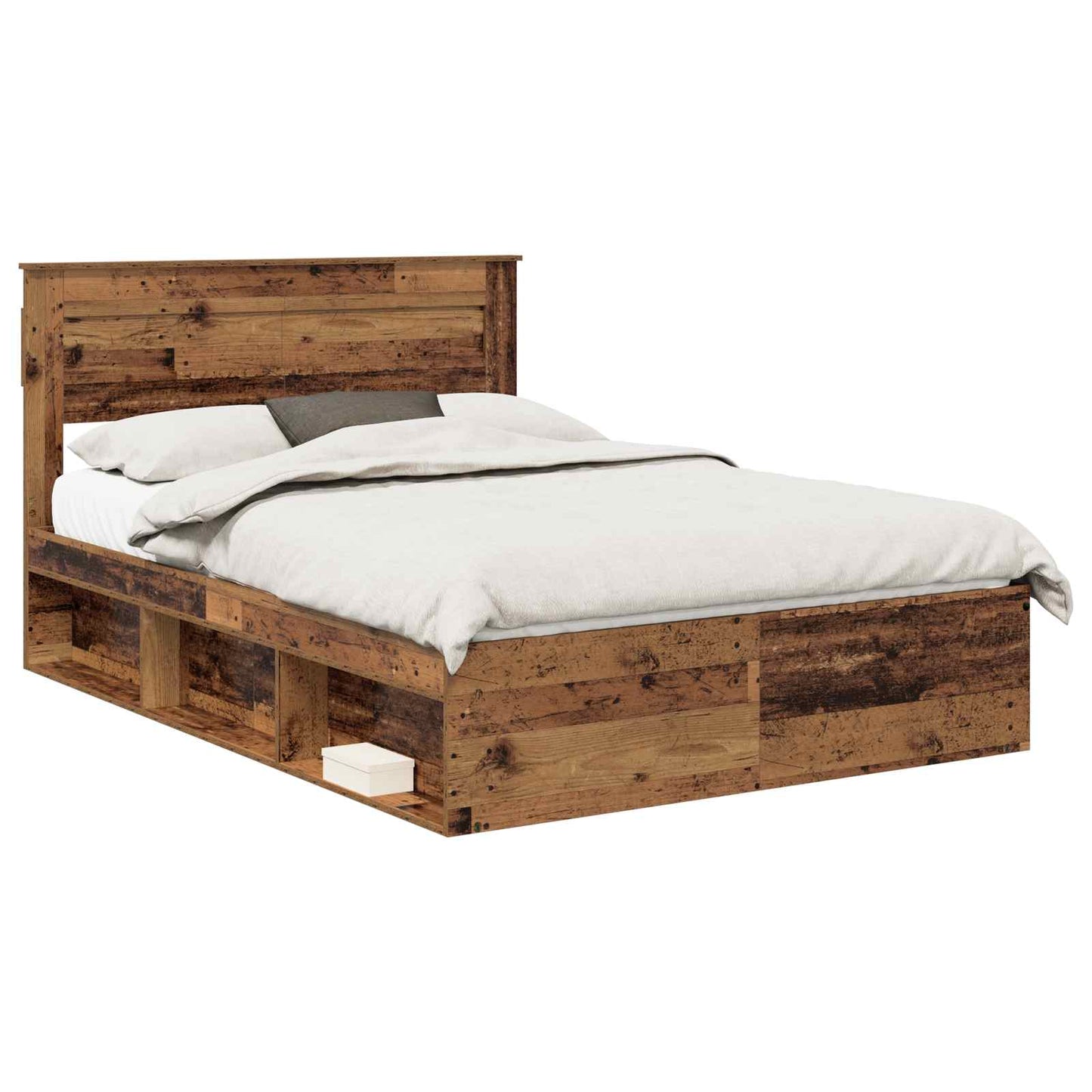 Sengestamme med hodegjerde Gammelt tre 150 x 200 cm Massiv furu