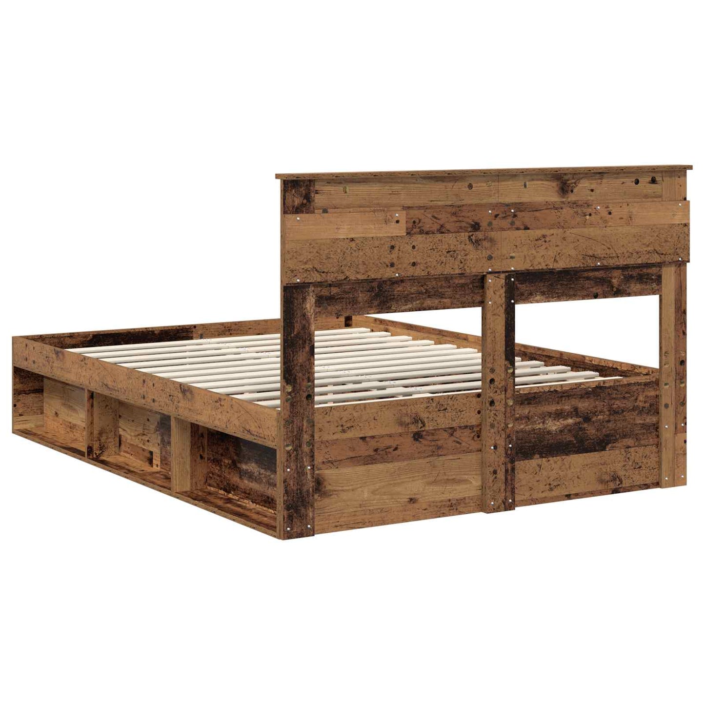 Sengestamme med hodegjerde Gammelt tre 140 x 190 cm Massiv furu