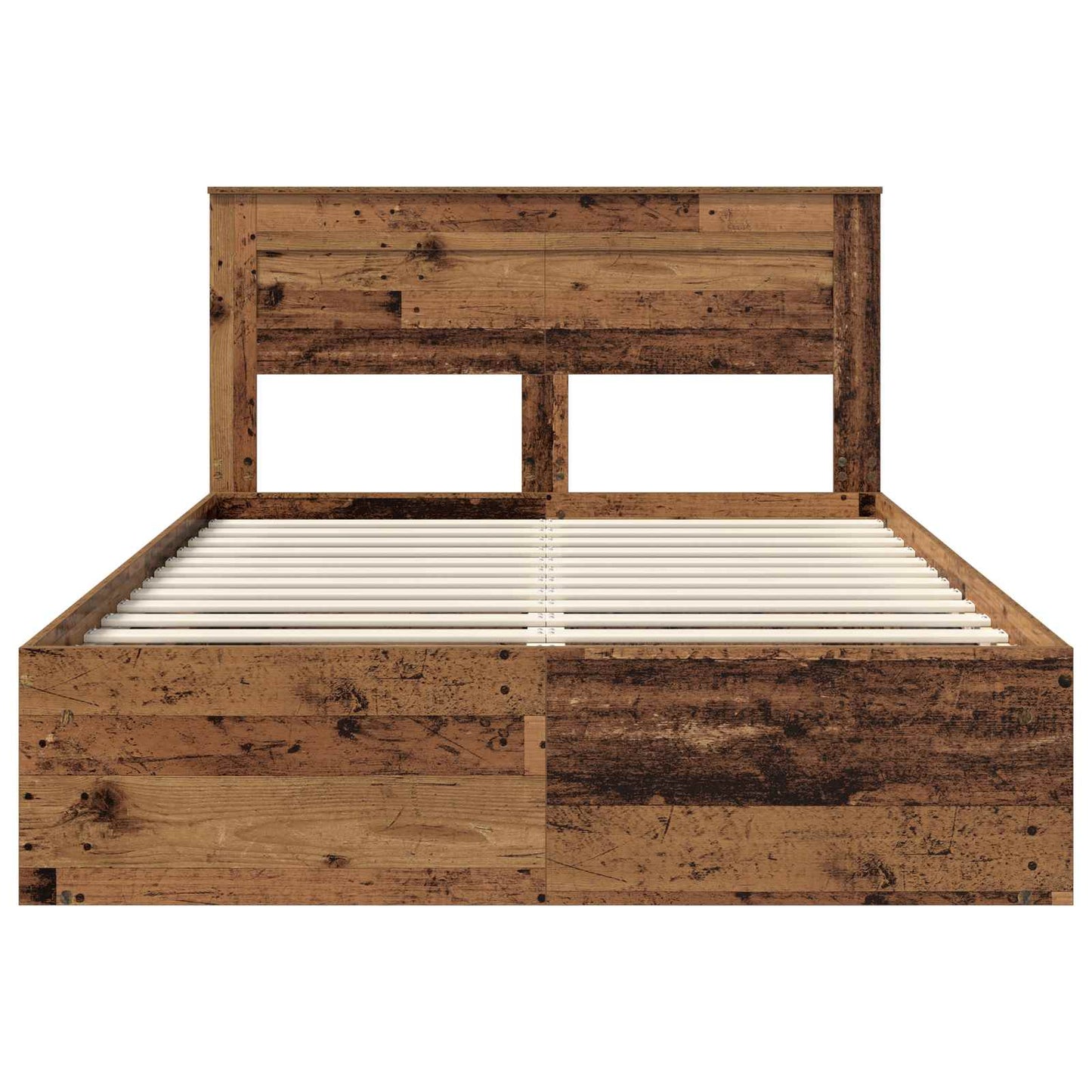Sengestamme med hodegjerde Gammelt tre 140 x 190 cm Massiv furu