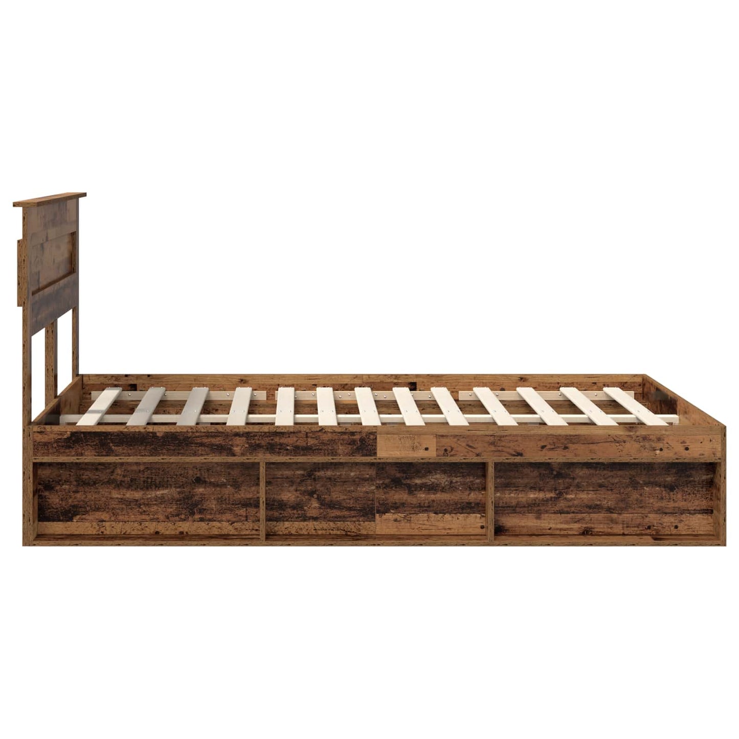 Sengestamme med hodegjerde Gammelt tre 140 x 190 cm Massiv furu