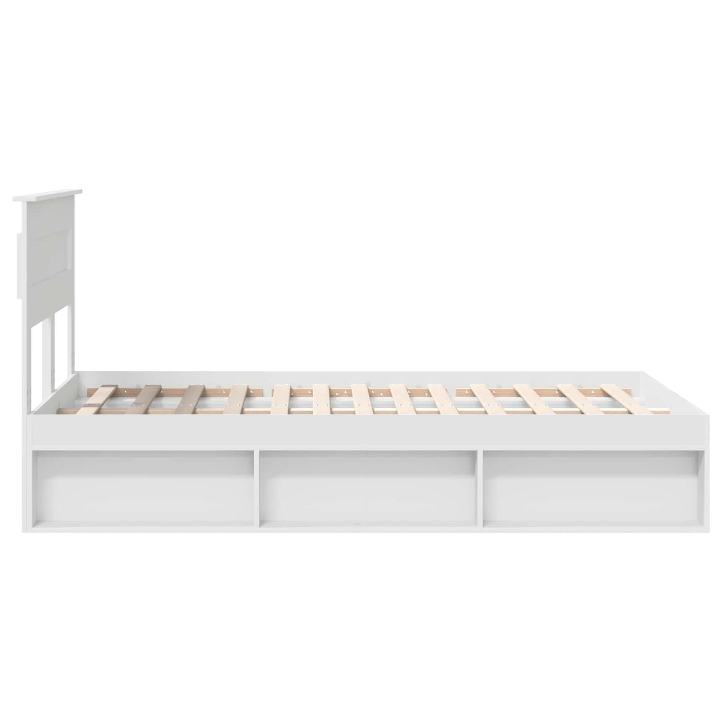 Sengestamme med hodegjerde Hvit 120 x 190 cm Massiv furu