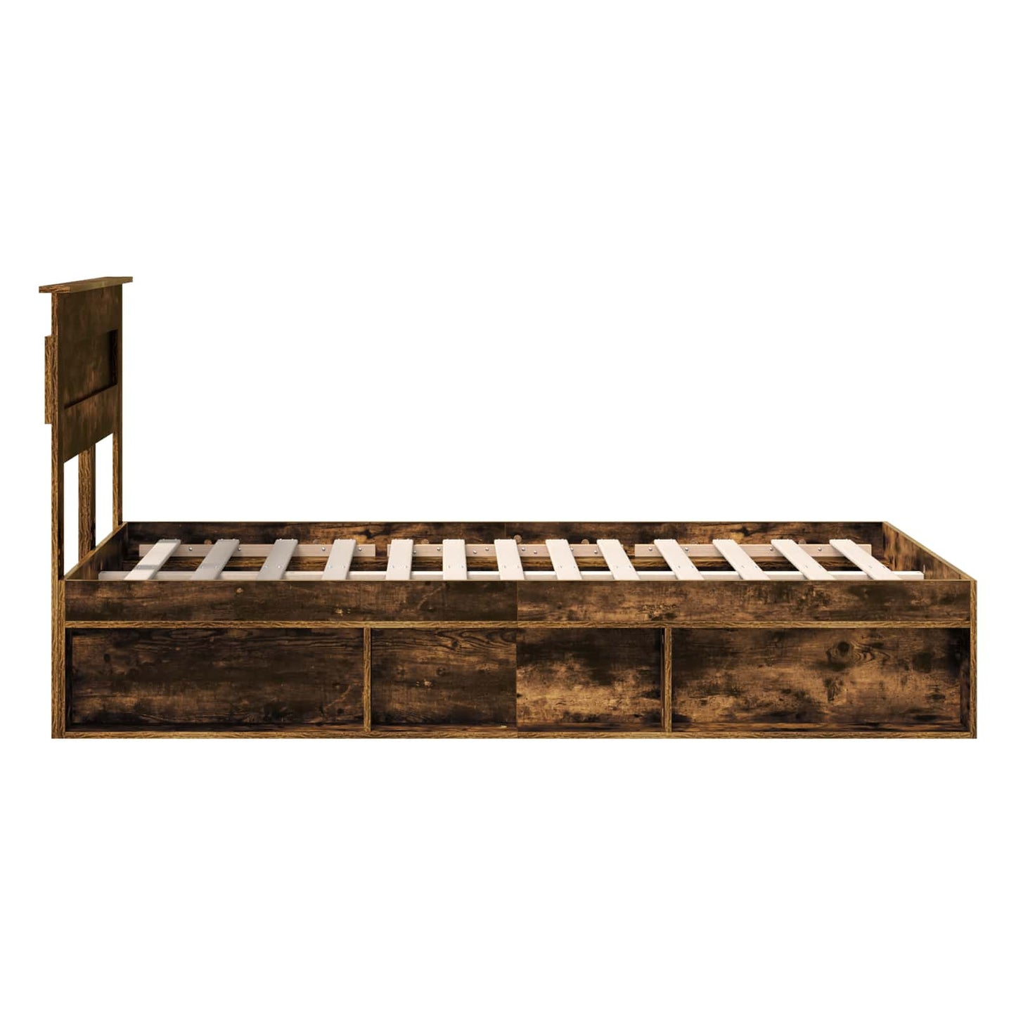 Sengestamme med hodegjerde Røkt eik 120 x 190 cm Massiv furu