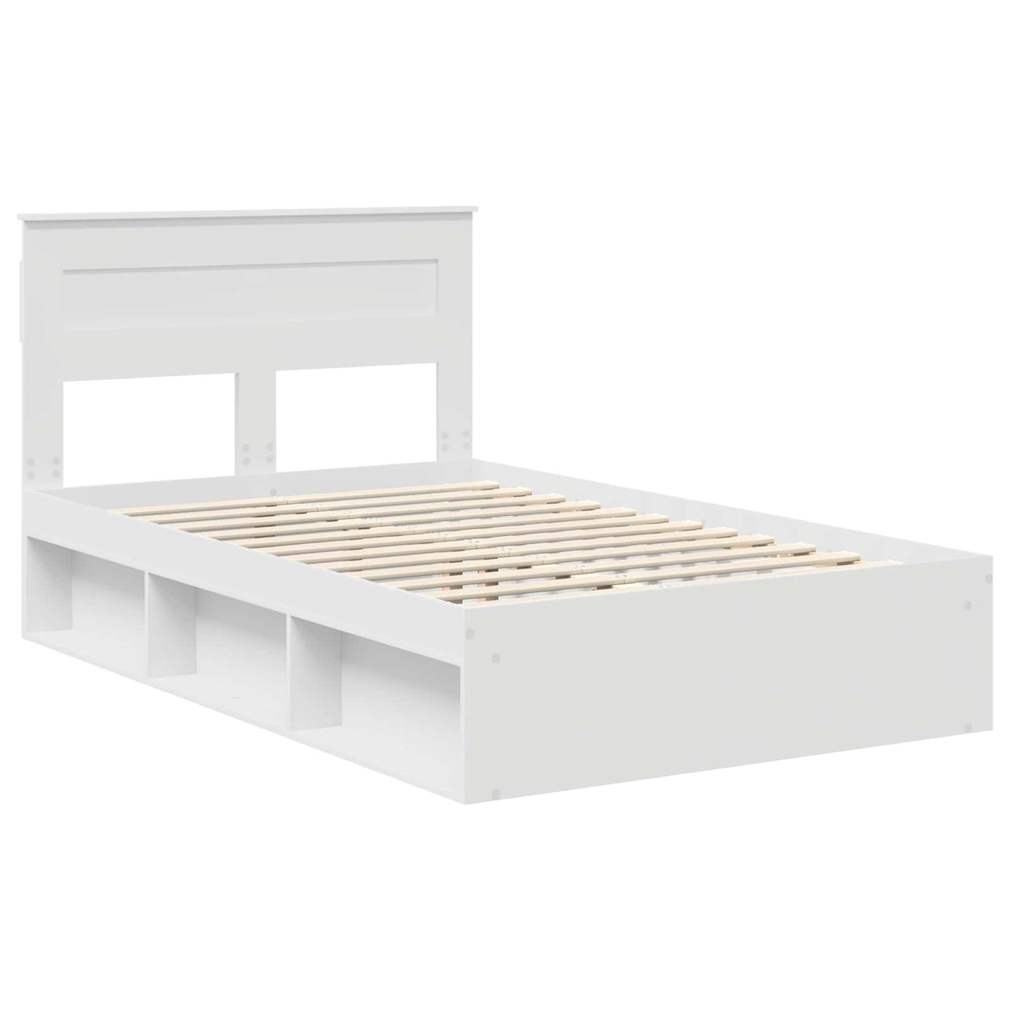 Sengestamme med hodegjerde Hvit 120 x 200 cm Massiv furu