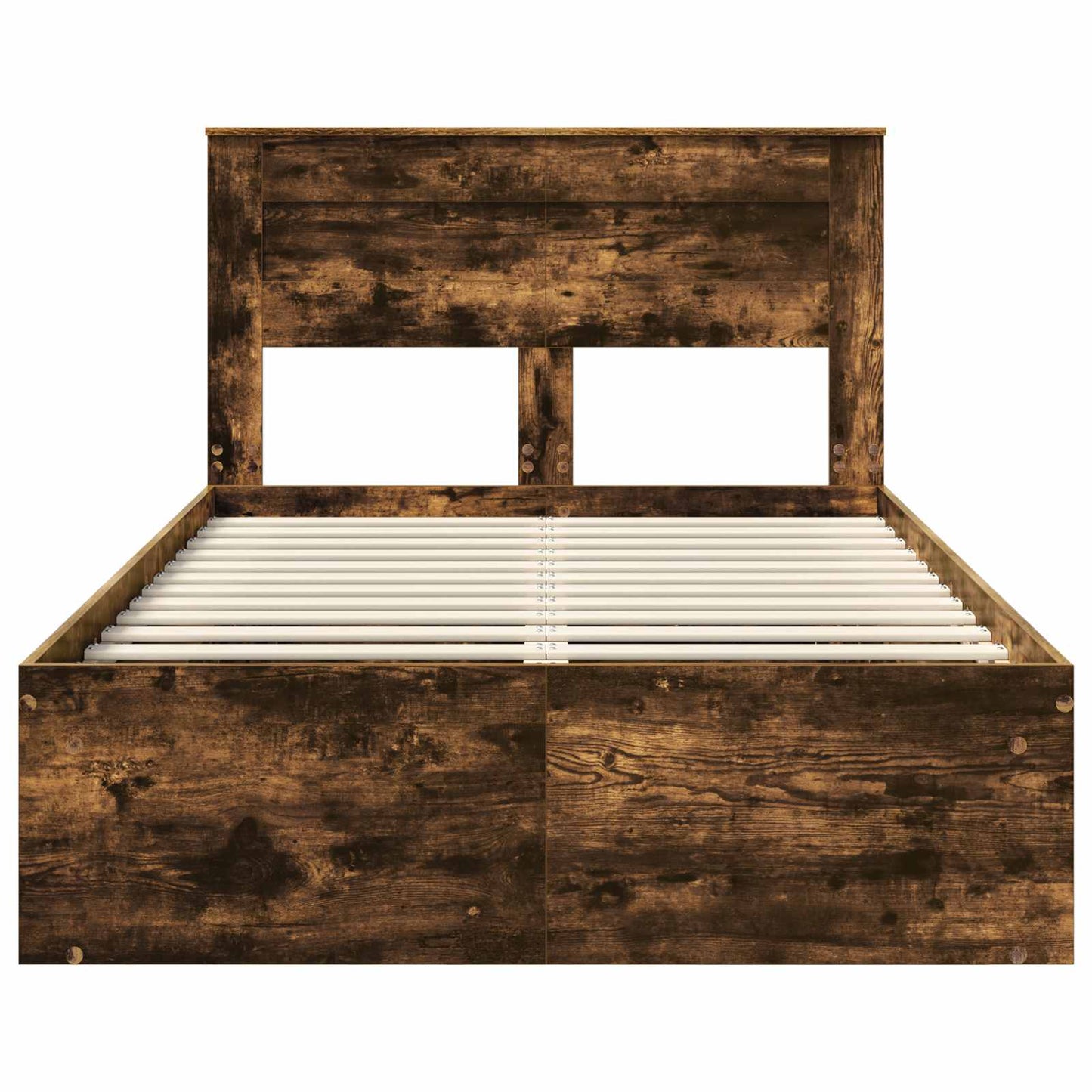 Sengestamme med hodegjerde Røkt eik 120 x 200 cm Massiv furu