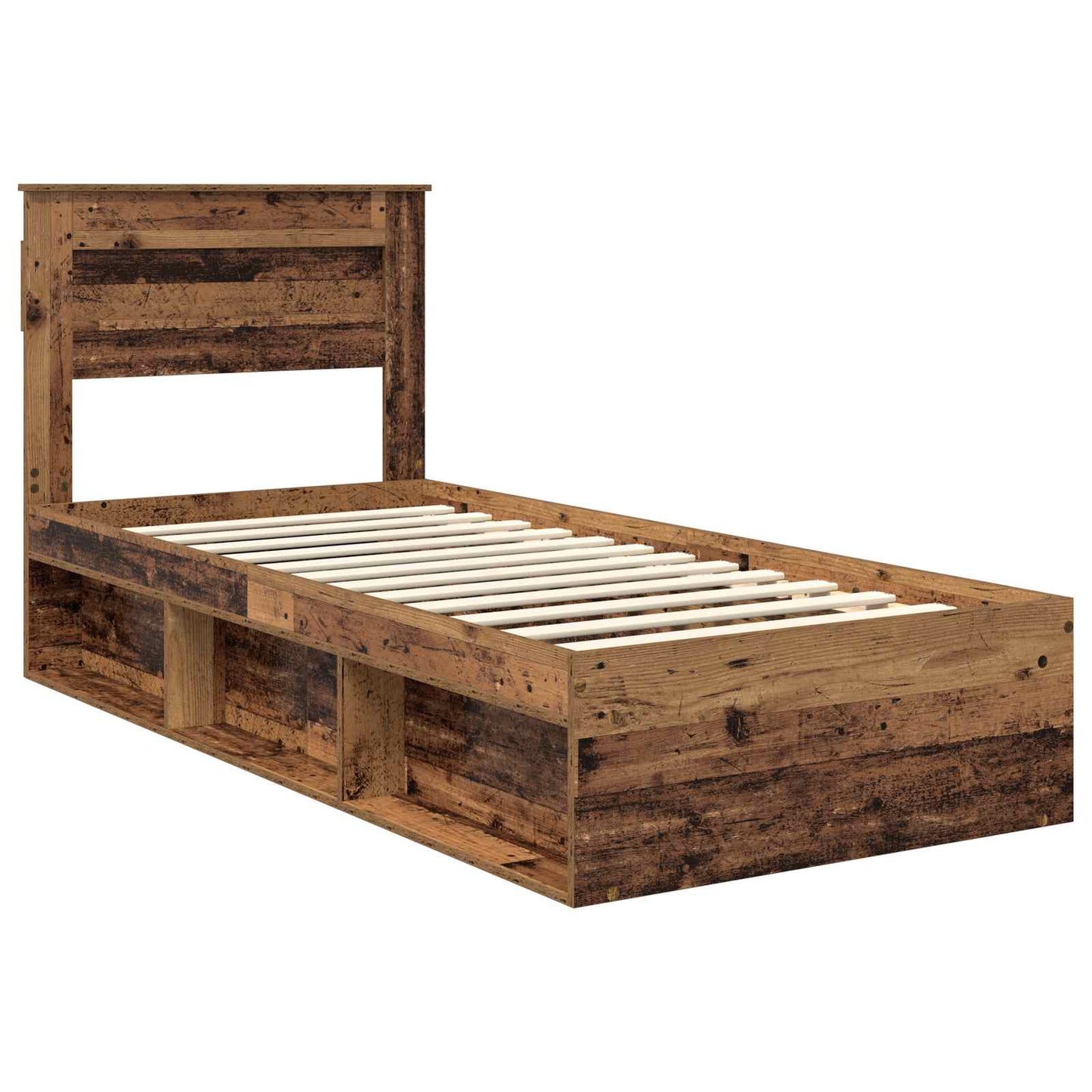Sengestamme med hodegjerde Gammelt tre 100 x 200 cm Massiv furu