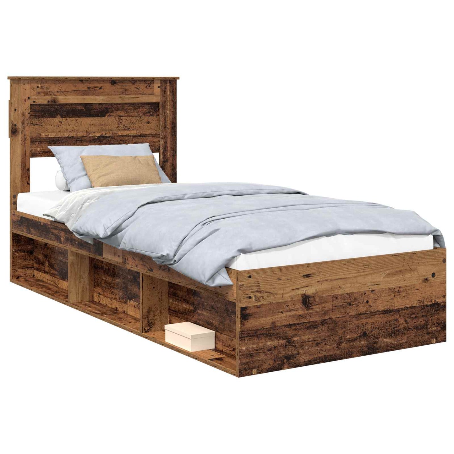 Sengestamme med hodegjerde Gammelt tre 90 x 200 cm Massiv furu
