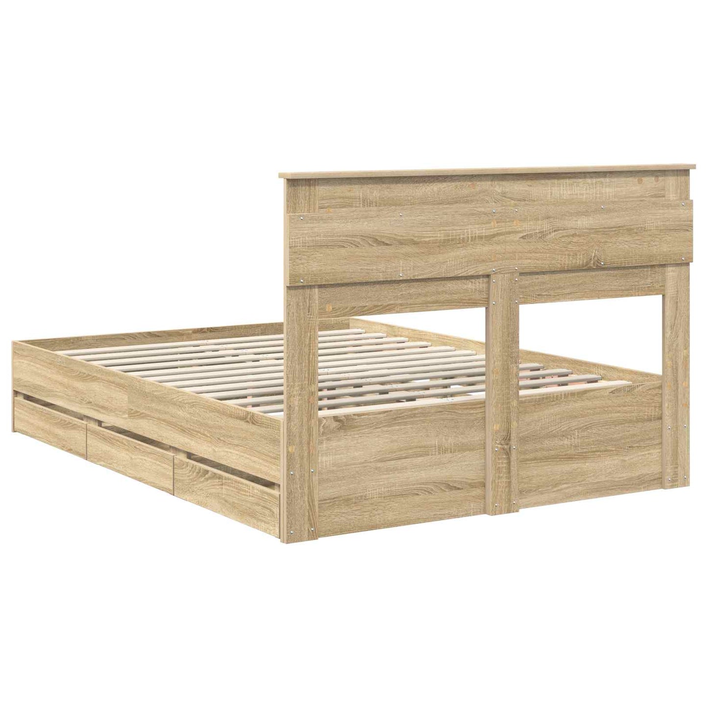 Sengestamme med skuff Sonoma eik 150 x 200 cm Ingeniørtre