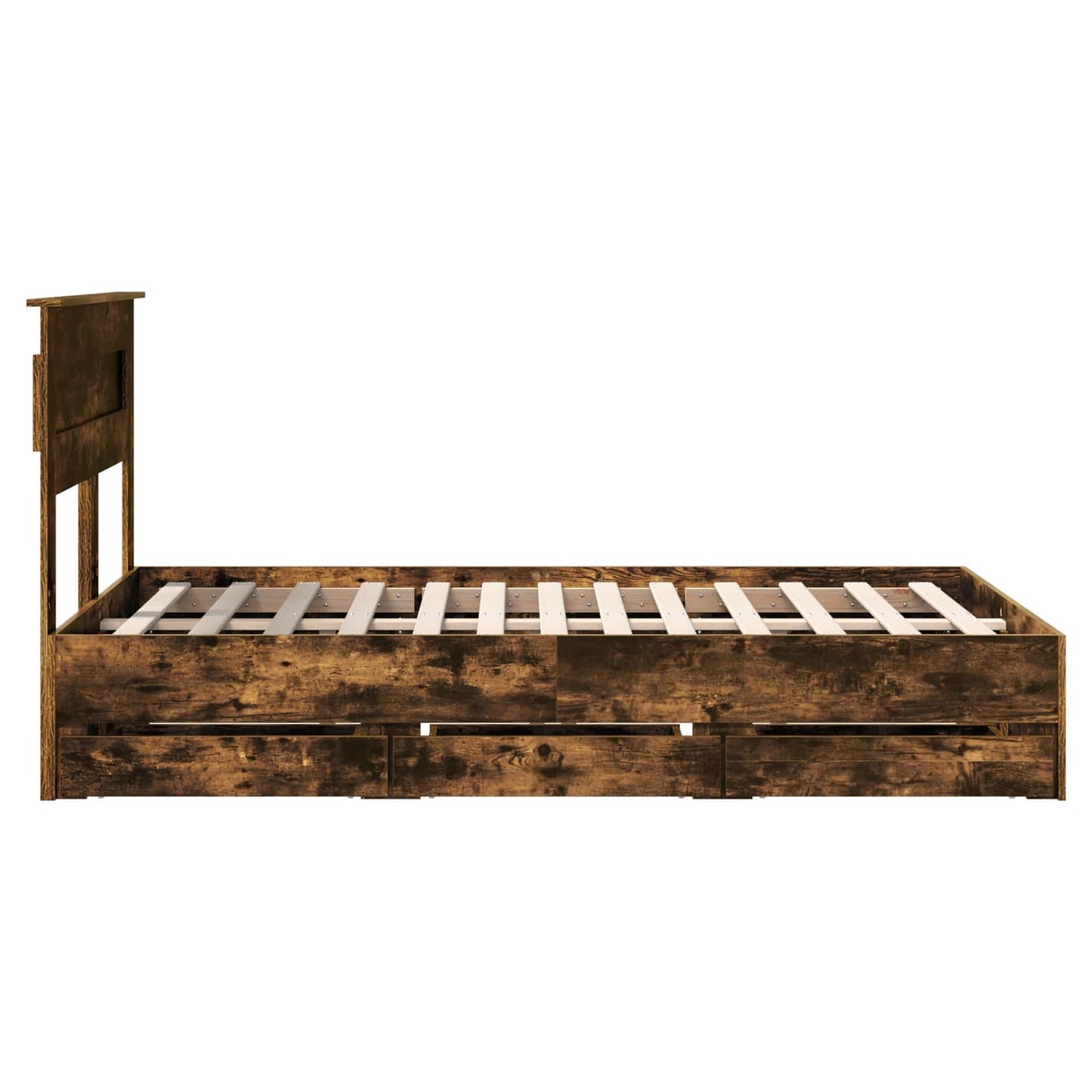 Sengestamme med skuff Røkt eik 135 x 190 cm Ingeniørtre