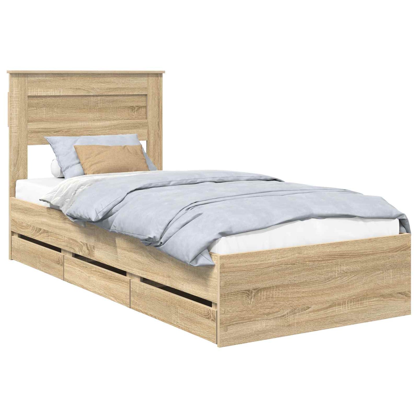 Sengestamme med skuff Sonoma eik 90 x 200 cm Ingeniørtre
