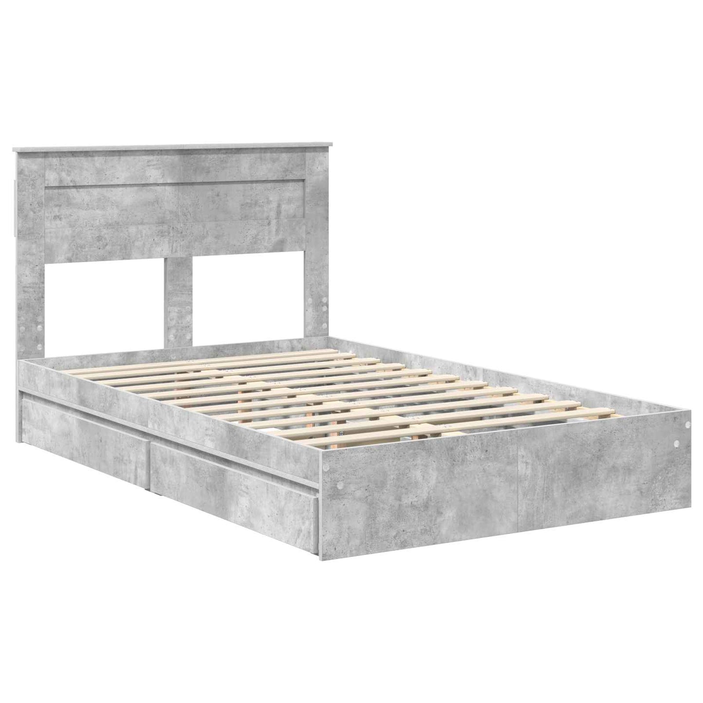 Seng med Oppbevaring Betonggrå 135 x 190 cm Konstruert tre