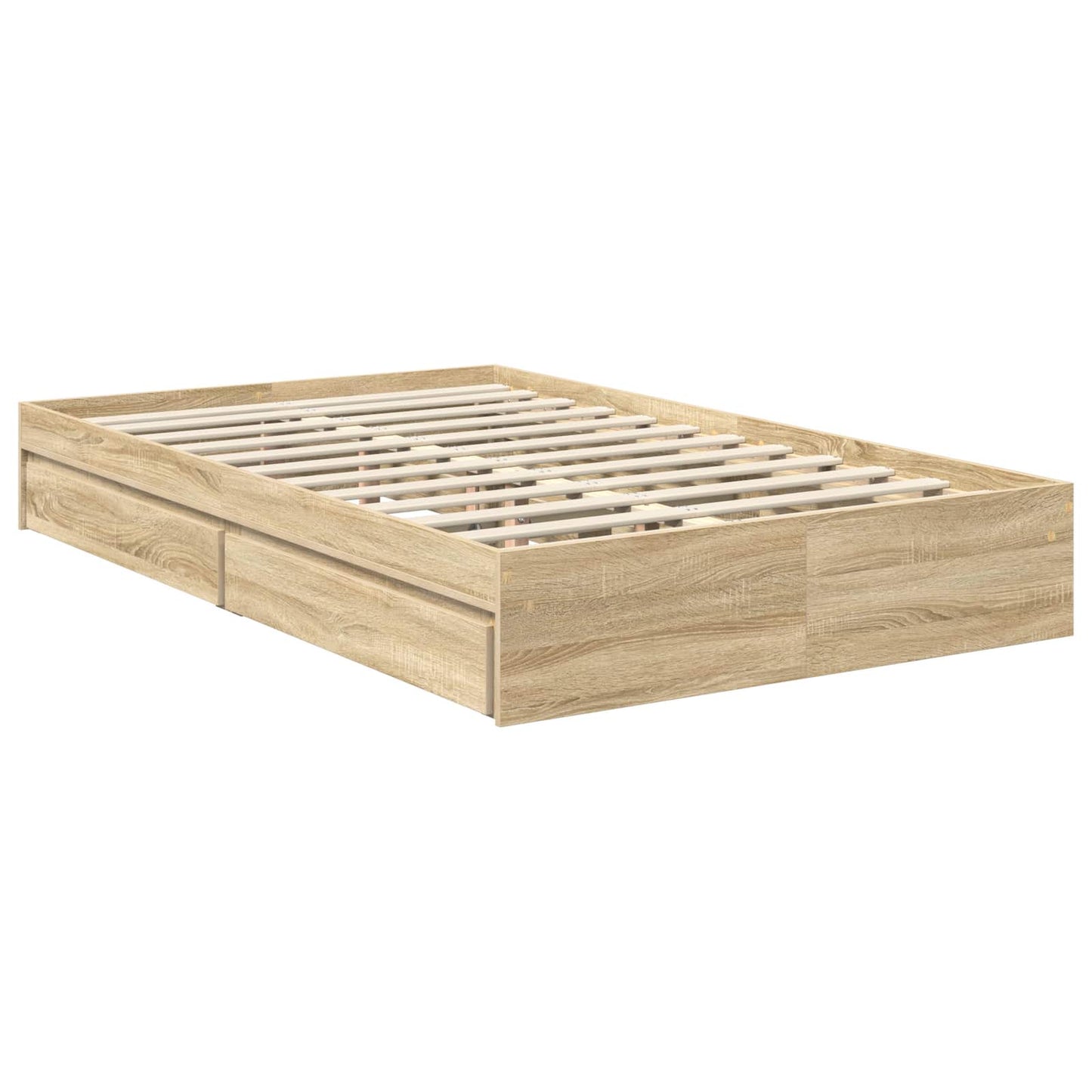 Seng med Oppbevaring Sonoma eik 120 x 200 cm Konstruert tre