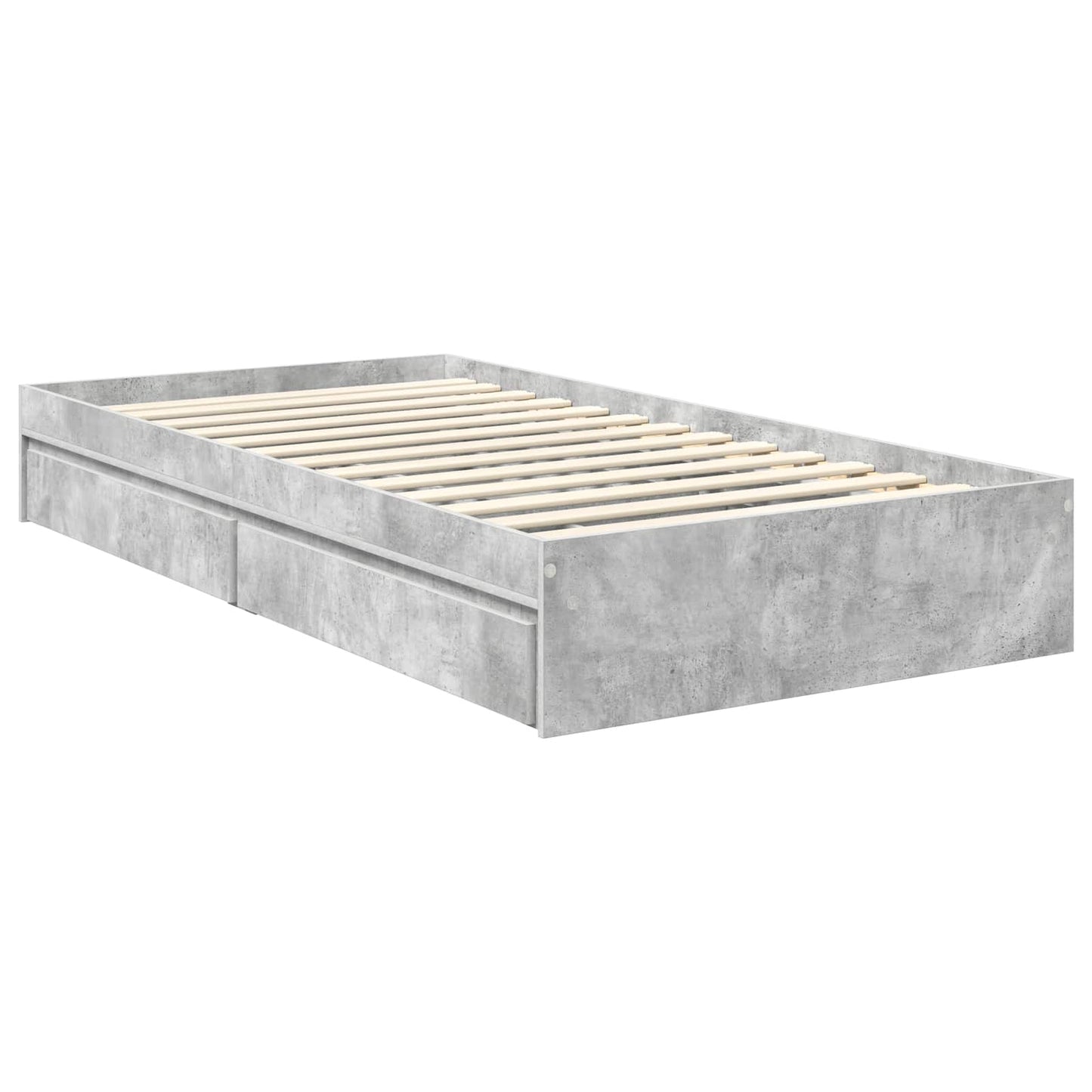 Seng med Oppbevaring Betonggrå 90 x 190 cm Konstruert tre