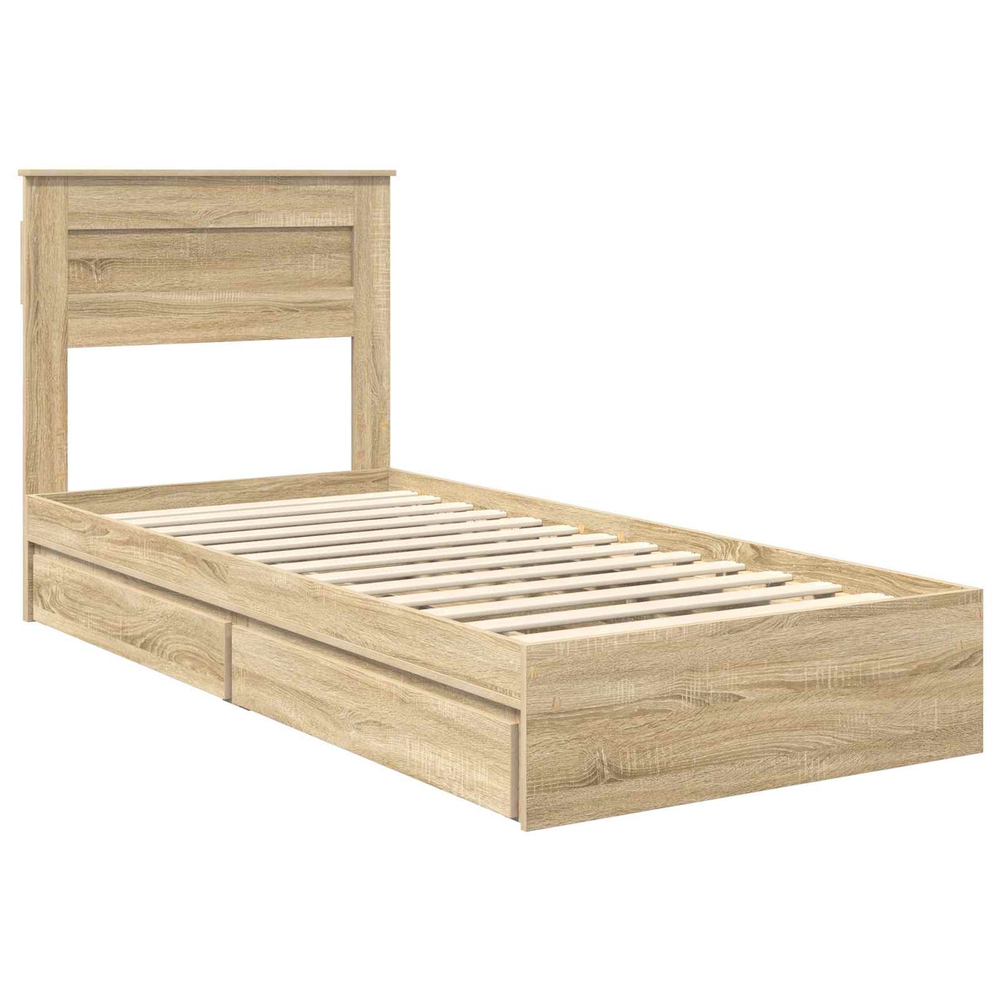 Seng med Oppbevaring Sonoma eik 75 x 190 cm Konstruert tre