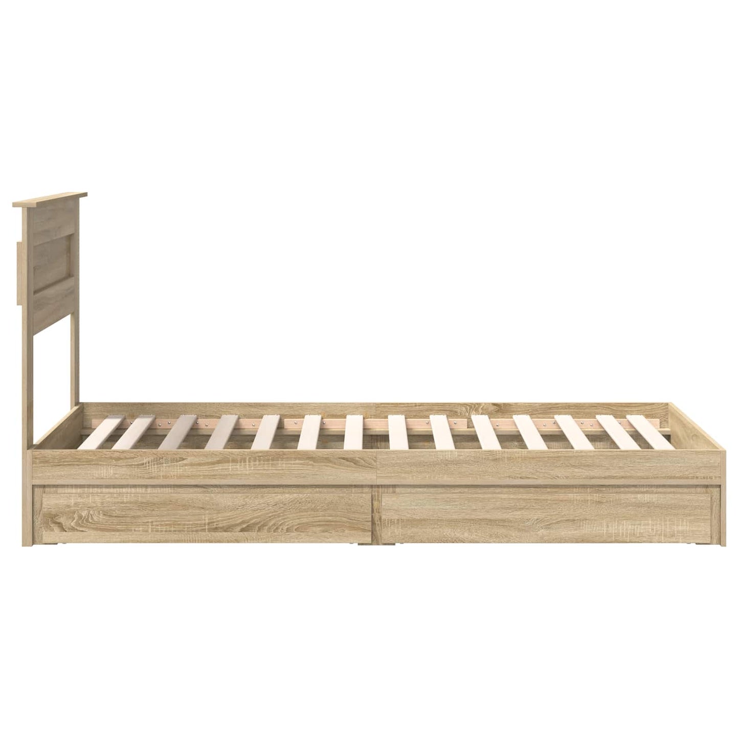 Seng med Oppbevaring Sonoma eik 75 x 190 cm Konstruert tre