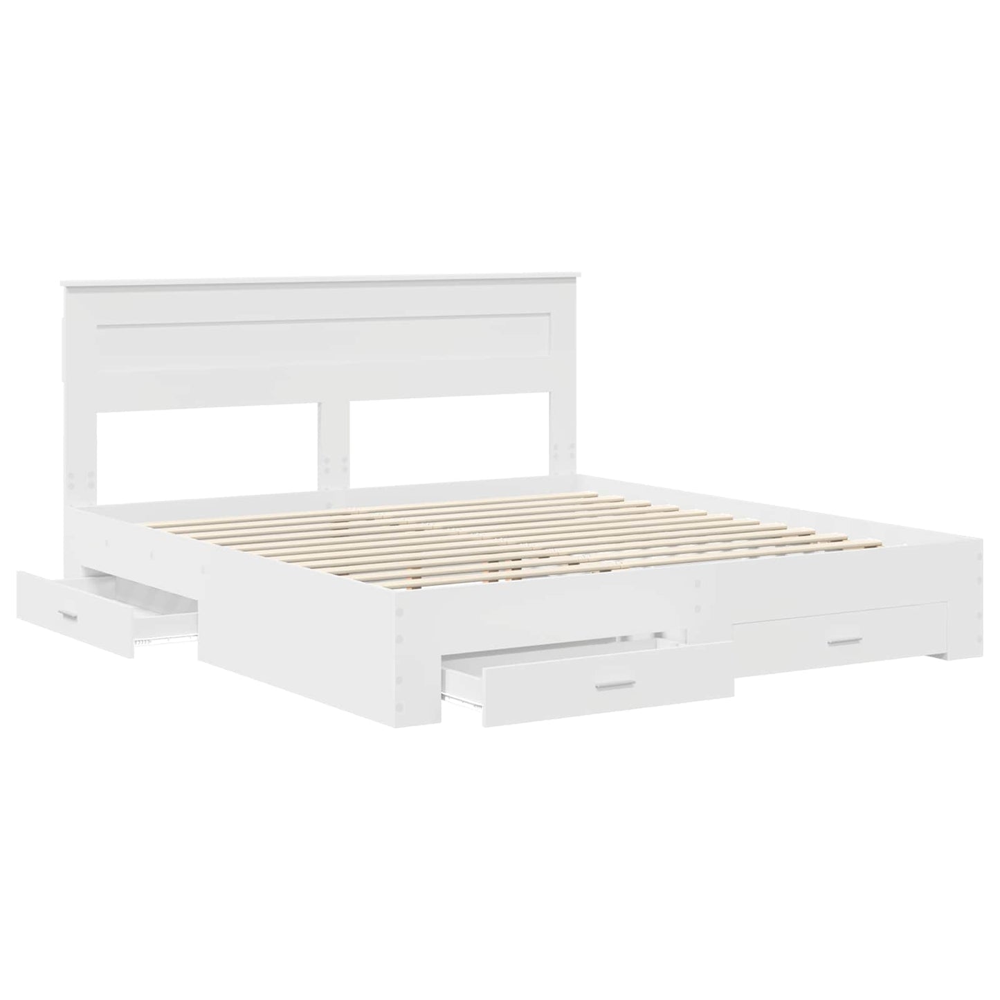 Sengestamme med hodegjerde Hvit 180 x 200 cm Konstruert tre