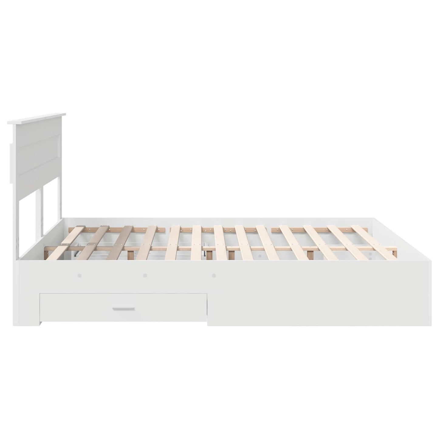 Sengestamme med hodegjerde Hvit 180 x 200 cm Konstruert tre